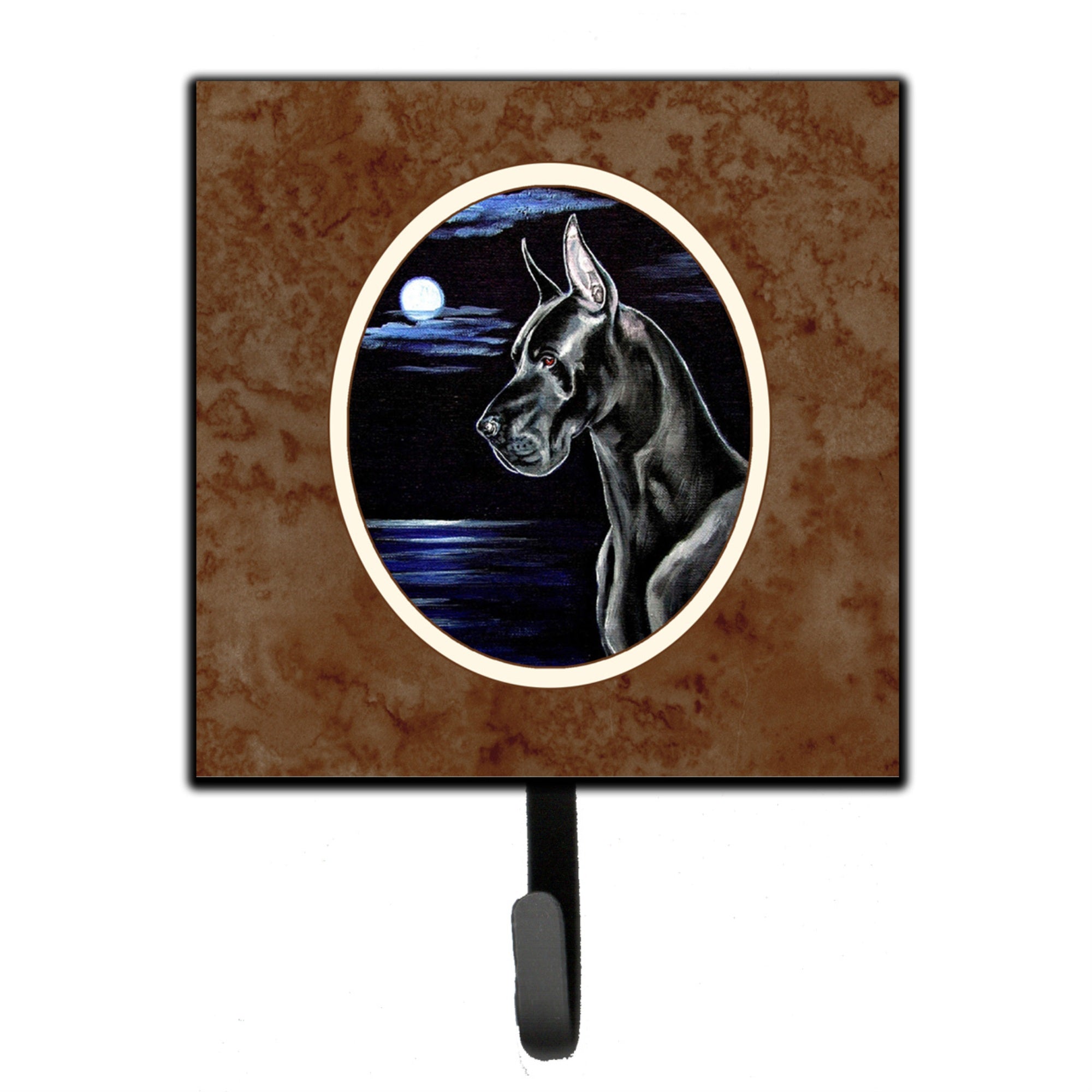 Caroline'S Treasures Black Dane In The Moonlight Leash Or Key Holder 7060Sh4, Small, Multicolor