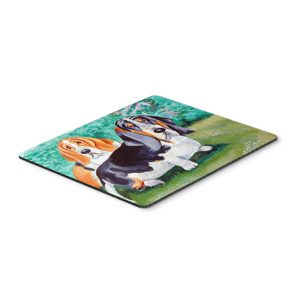 Caroline'S Treasures Basset Hound Double Trouble Mouse Pad/Hot Pad/Trivet (7061Mp)