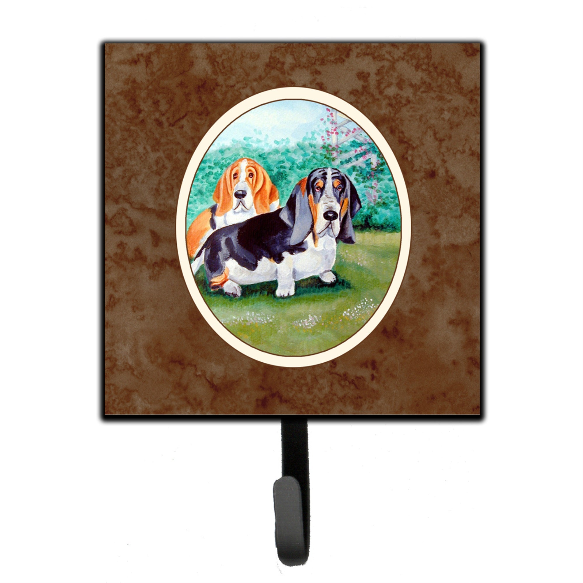 Caroline'S Treasures Basset Hound Double Trouble Leash Or Key Holder 7061Sh4, Small, Multicolor
