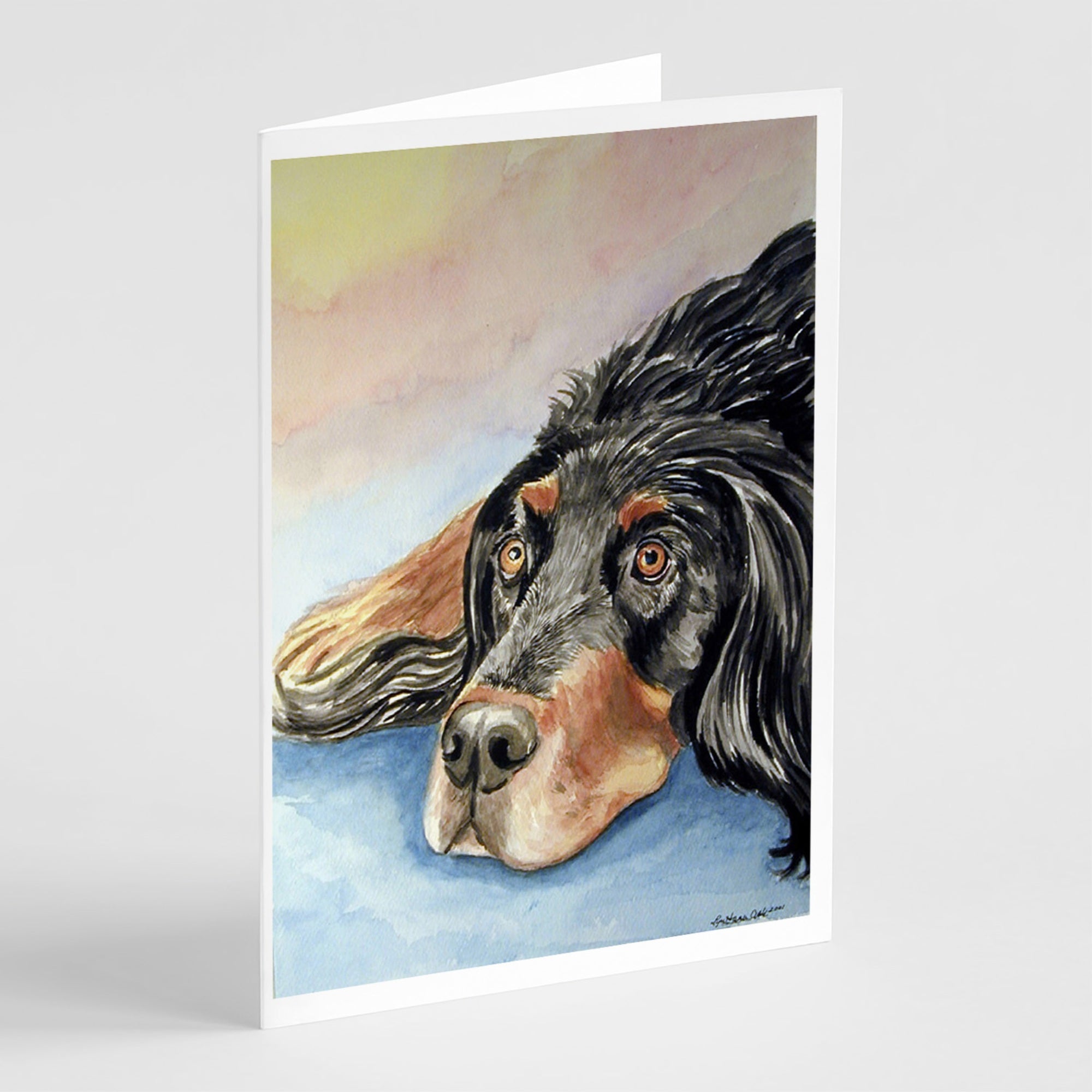 Gordon Setter Waiting On Mom  Greeting Cards And Envelopes Pack Of 8