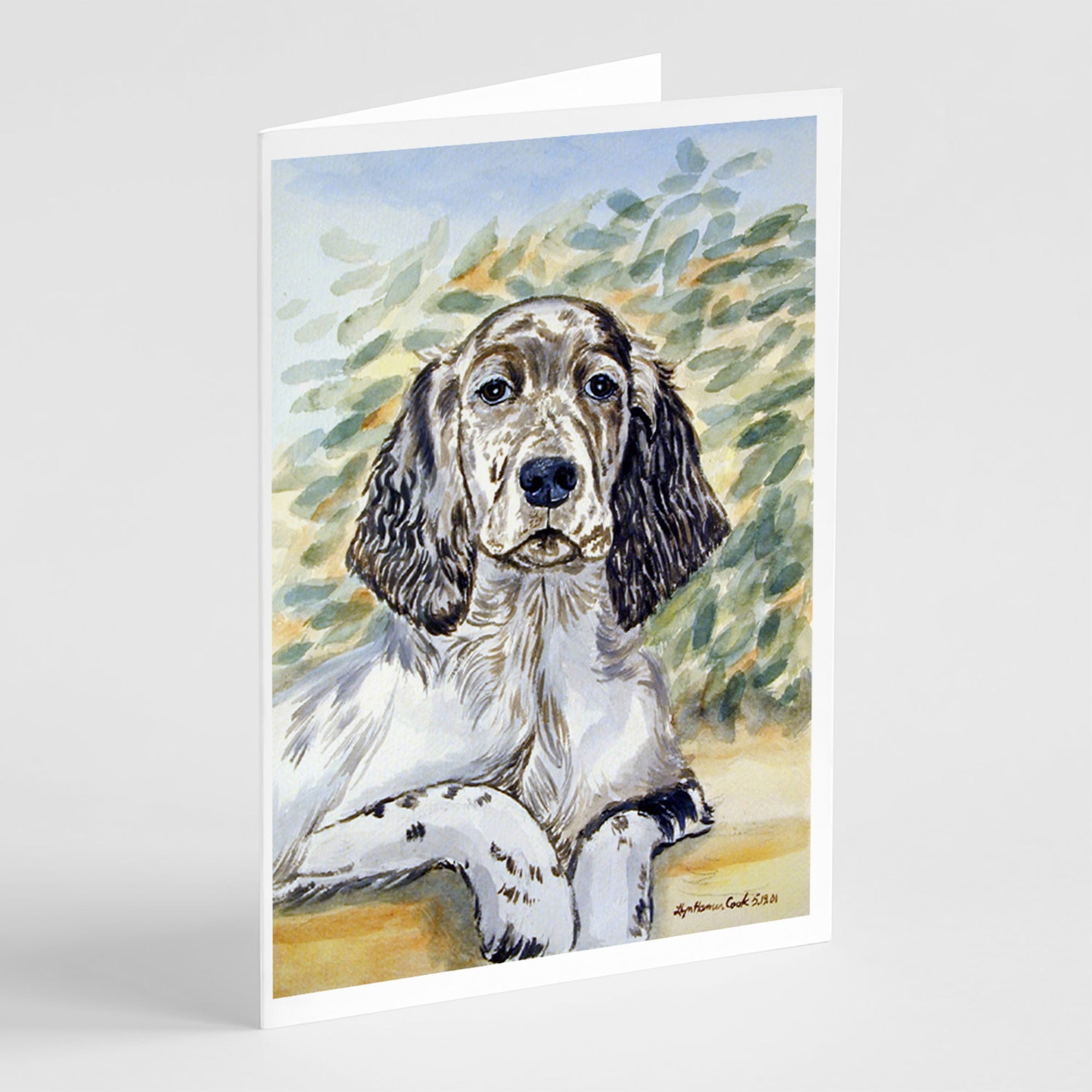 English Setter Patience  Greeting Cards And Envelopes Pack Of 8