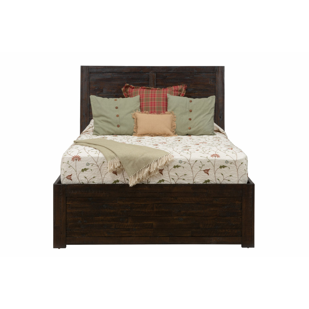 Kona Grove Distressed Rustic Solid Acacia Queen Storage Bed