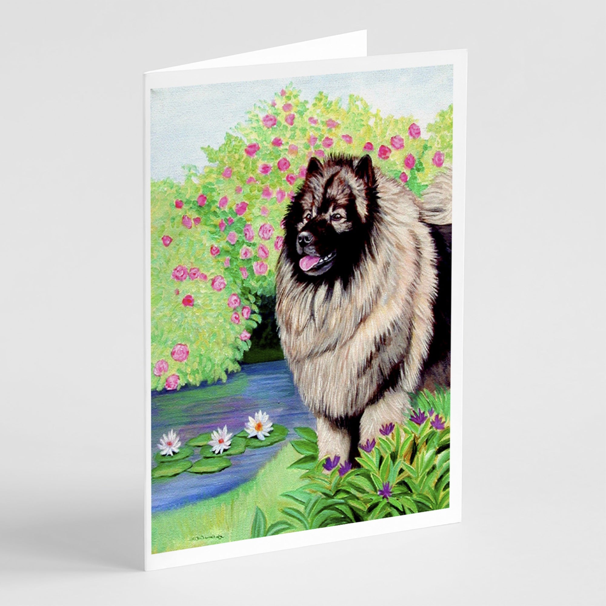 Keeshond  Greeting Cards And Envelopes Pack Of 8