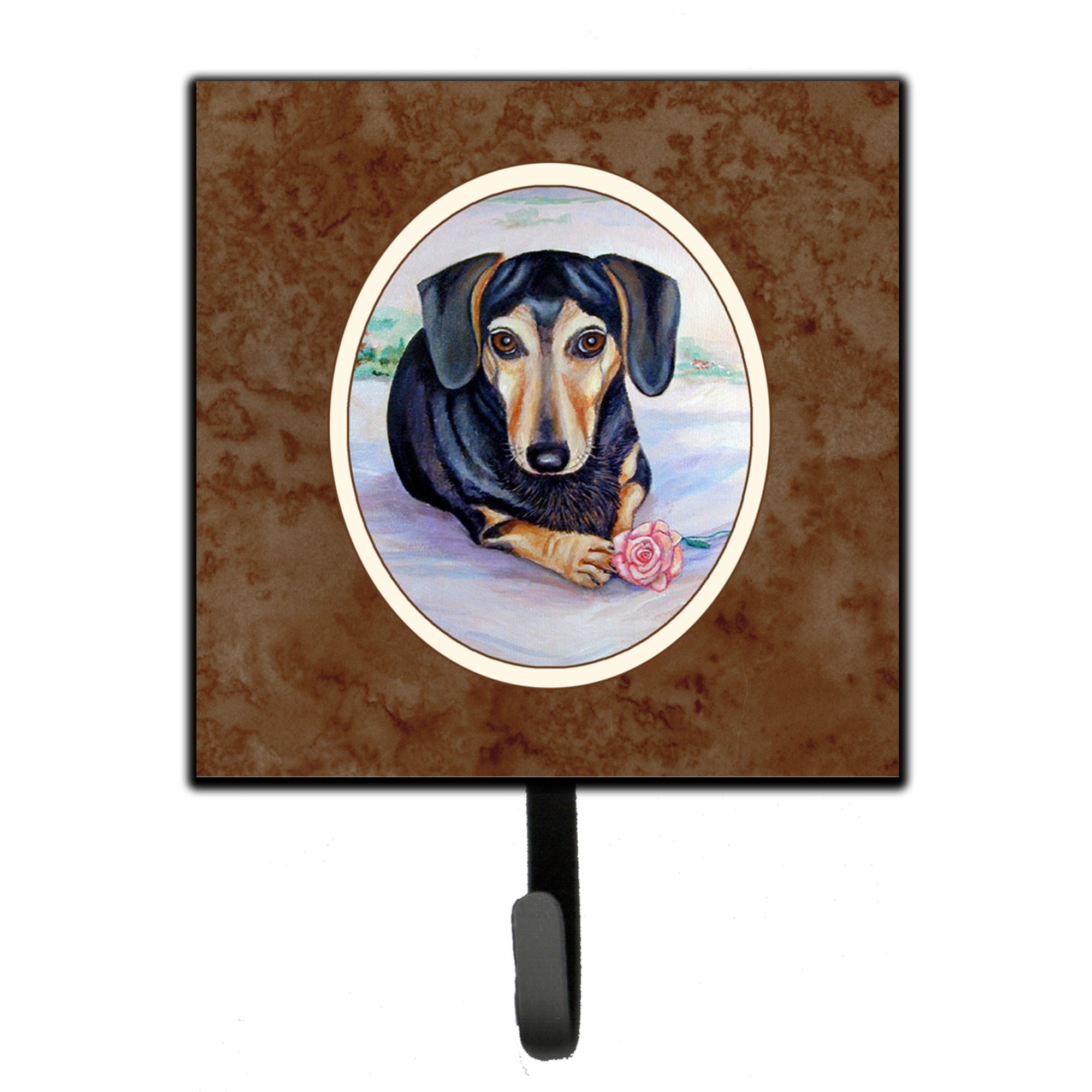 Caroline'S Treasures Black And Cream Dachshund Leash Or Key Holder 7076Sh4, Small, Multicolor