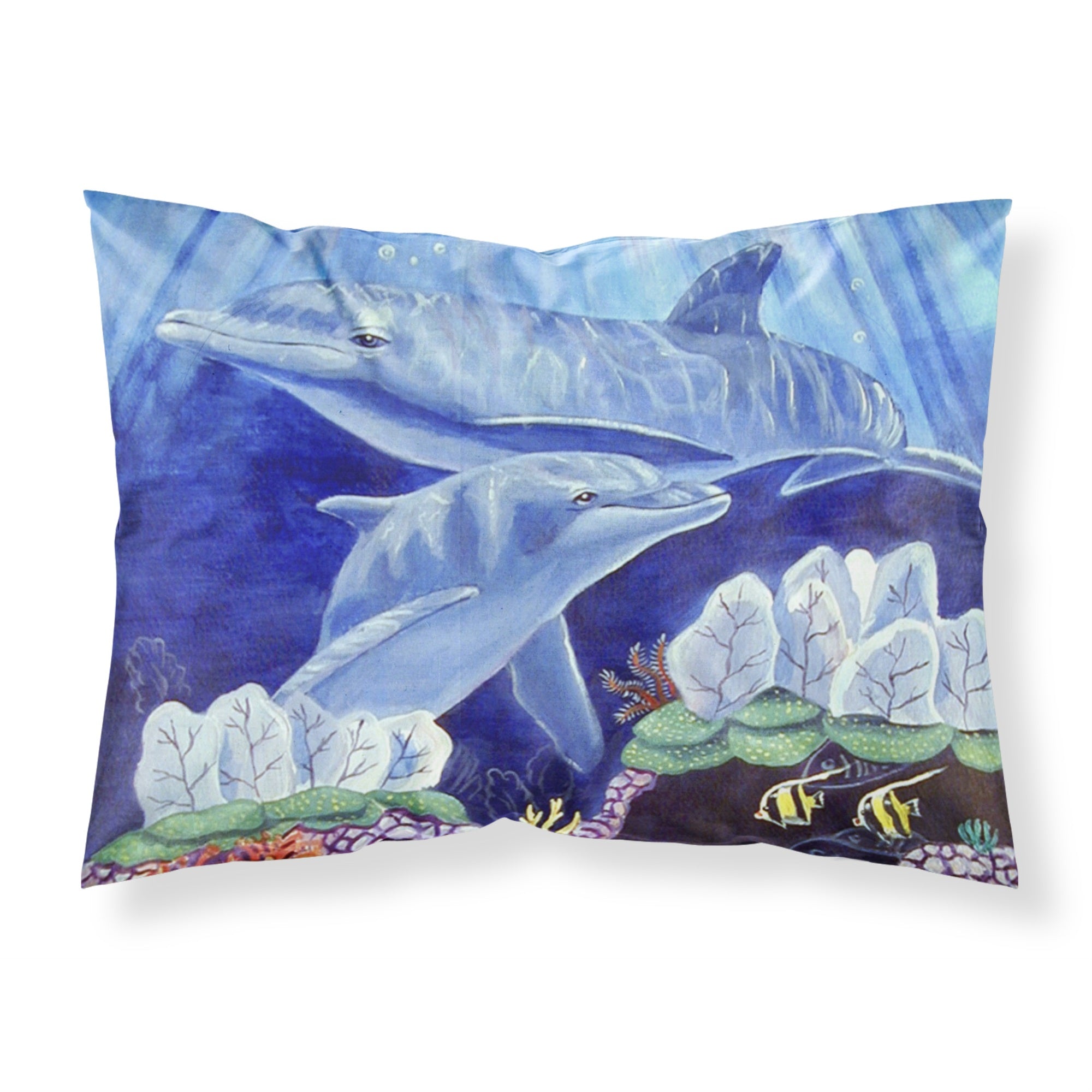 Caroline'S Treasures 7080Pillowcase Dolphin Under The Sea Moisture Wicking Fabric Standard Pillowcase, Large, Multicolor