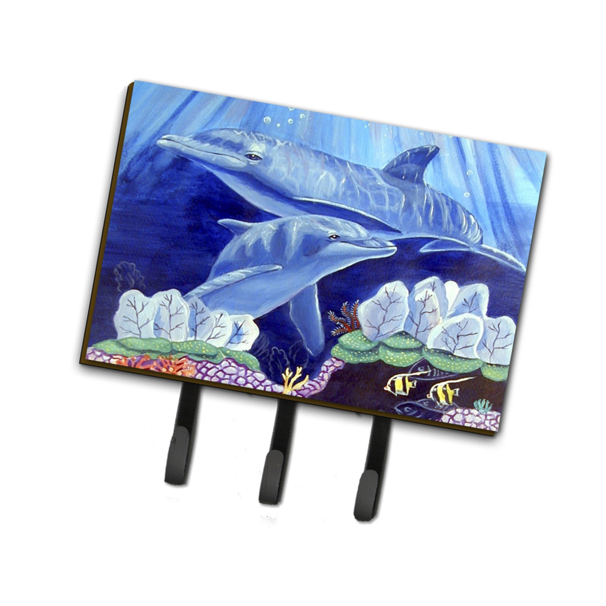 Caroline'S Treasures 7080Th68 Dolphin Under The Sea Leash Holder Or Key Hook, Large, Multicolor