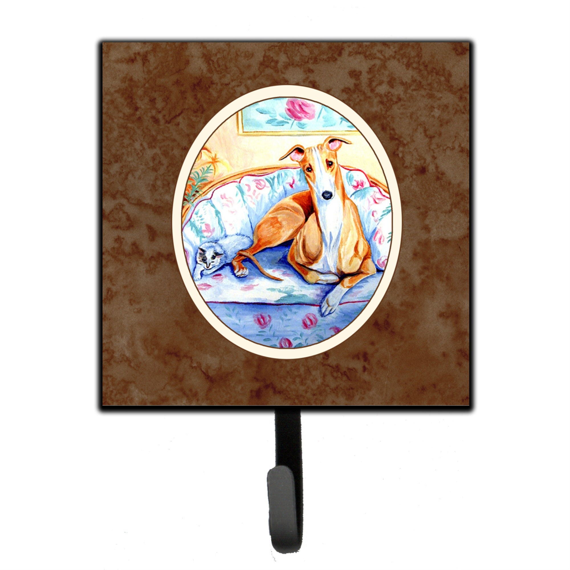 Caroline'S Treasures Whippet Waiting On You Leash Or Key Holder 7081Sh4, Small, Multicolor