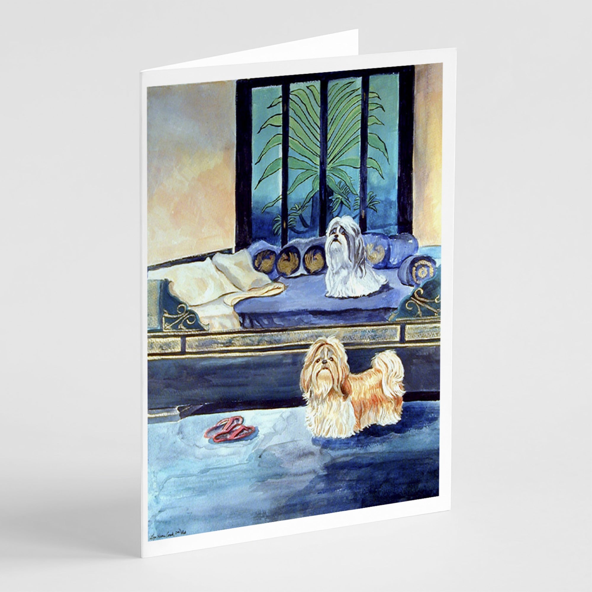 Shih Tzu Double Trouble  Greeting Cards And Envelopes Pack Of 8