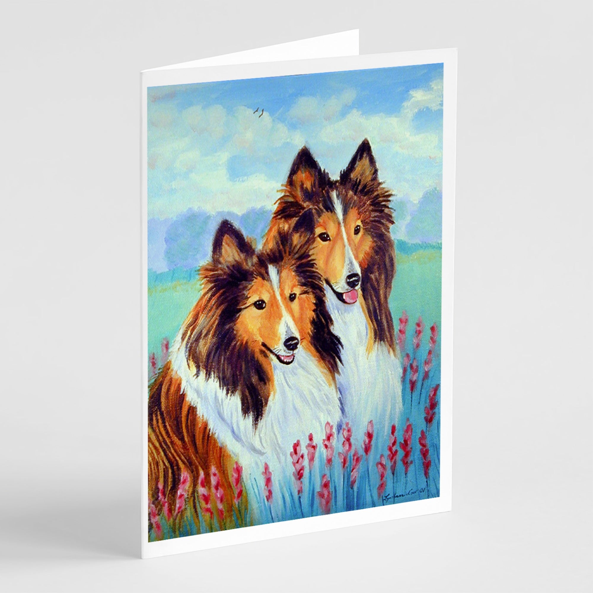 Sable Shelties Double Trouble  Greeting Cards And Envelopes Pack Of 8