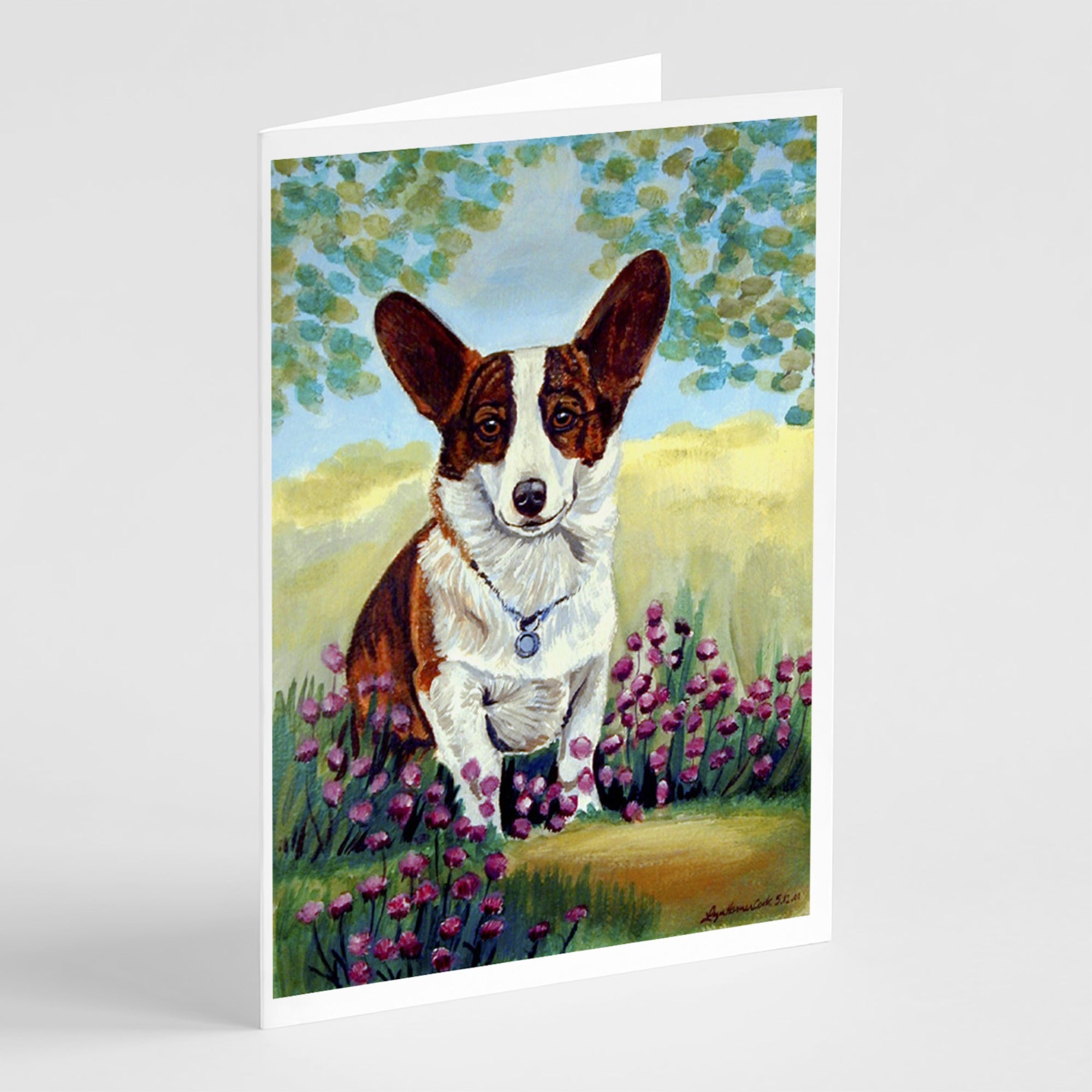 Cardigan Corgi  Greeting Cards And Envelopes Pack Of 8