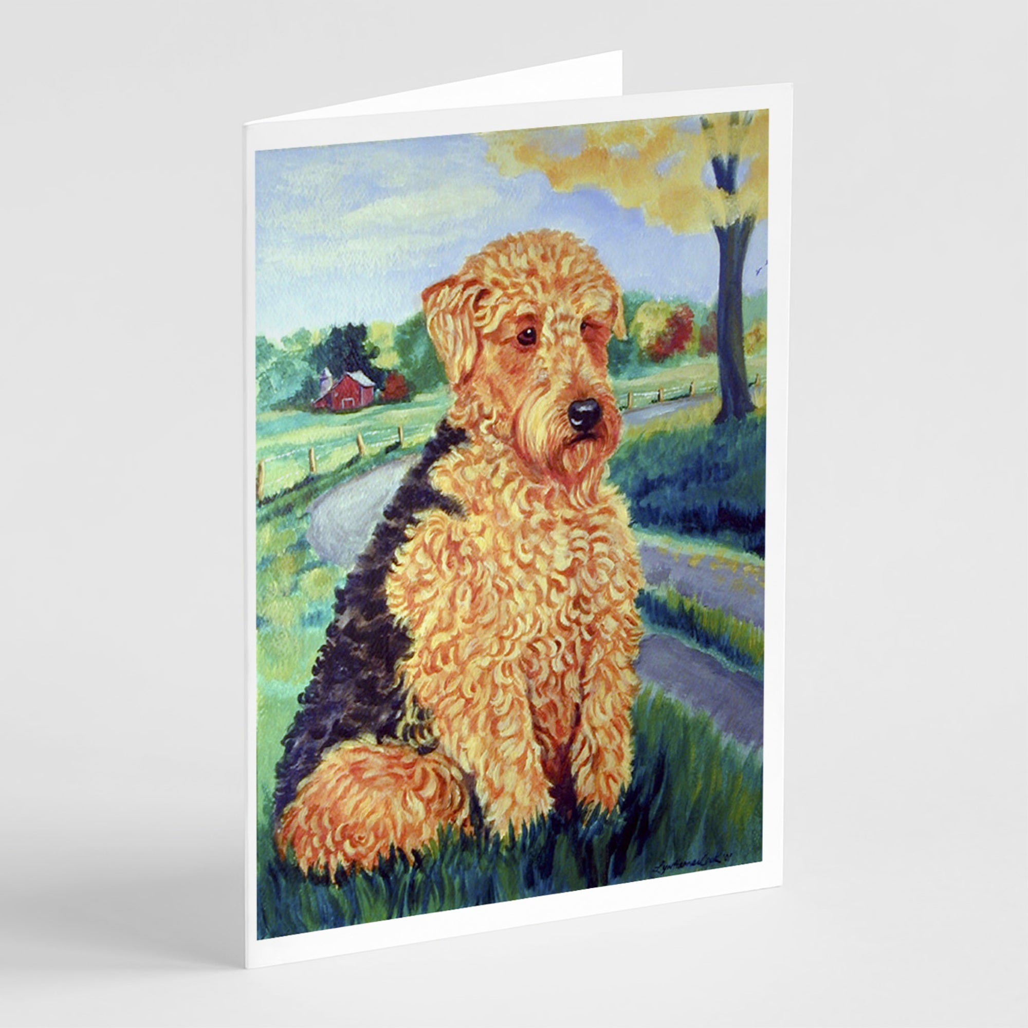 Airedale Terrier  Greeting Cards And Envelopes Pack Of 8