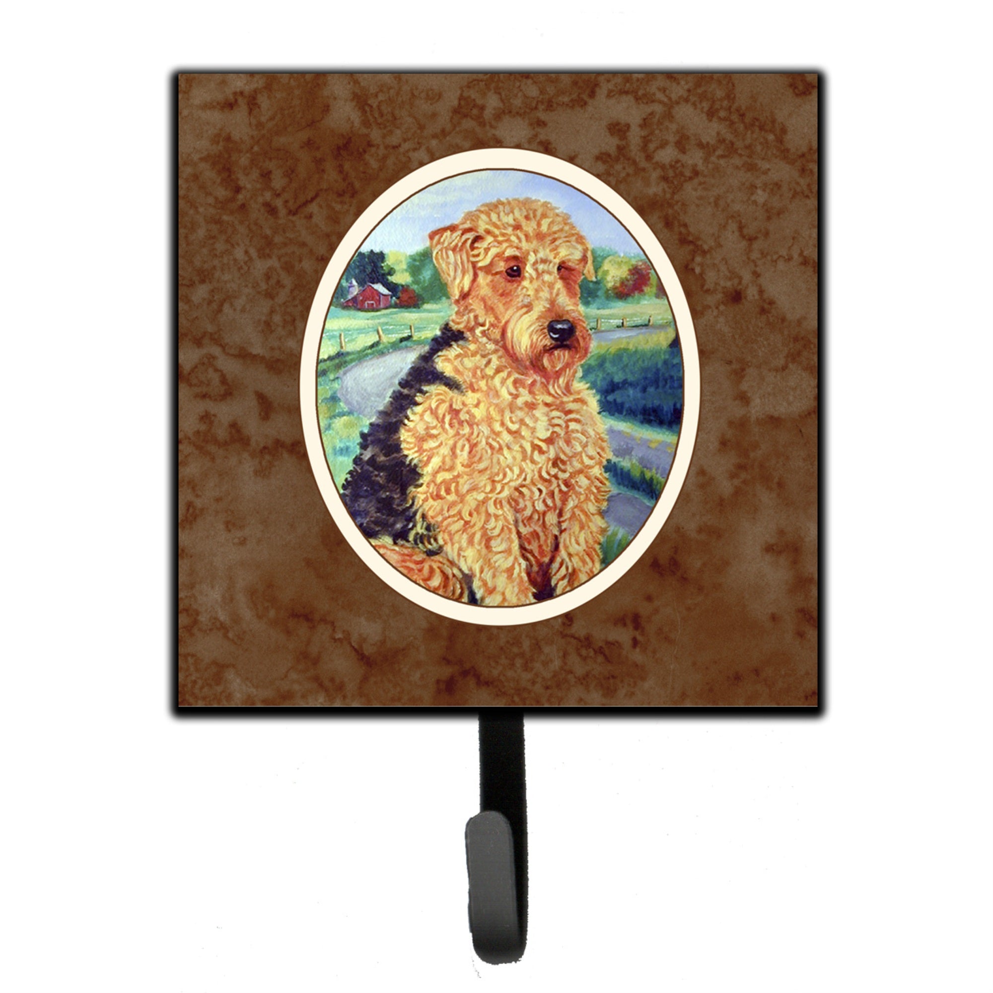 Caroline'S Treasures Airedale Terrier Leash Or Key Holder 7096Sh4, Small, Multicolor
