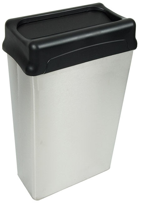 70Htss-Vv Ergode Stainless Steel Wastebasket - Sleek & Space-Saving Trash Disposal Solution With Push-Down Flaps & No-Mar Feet