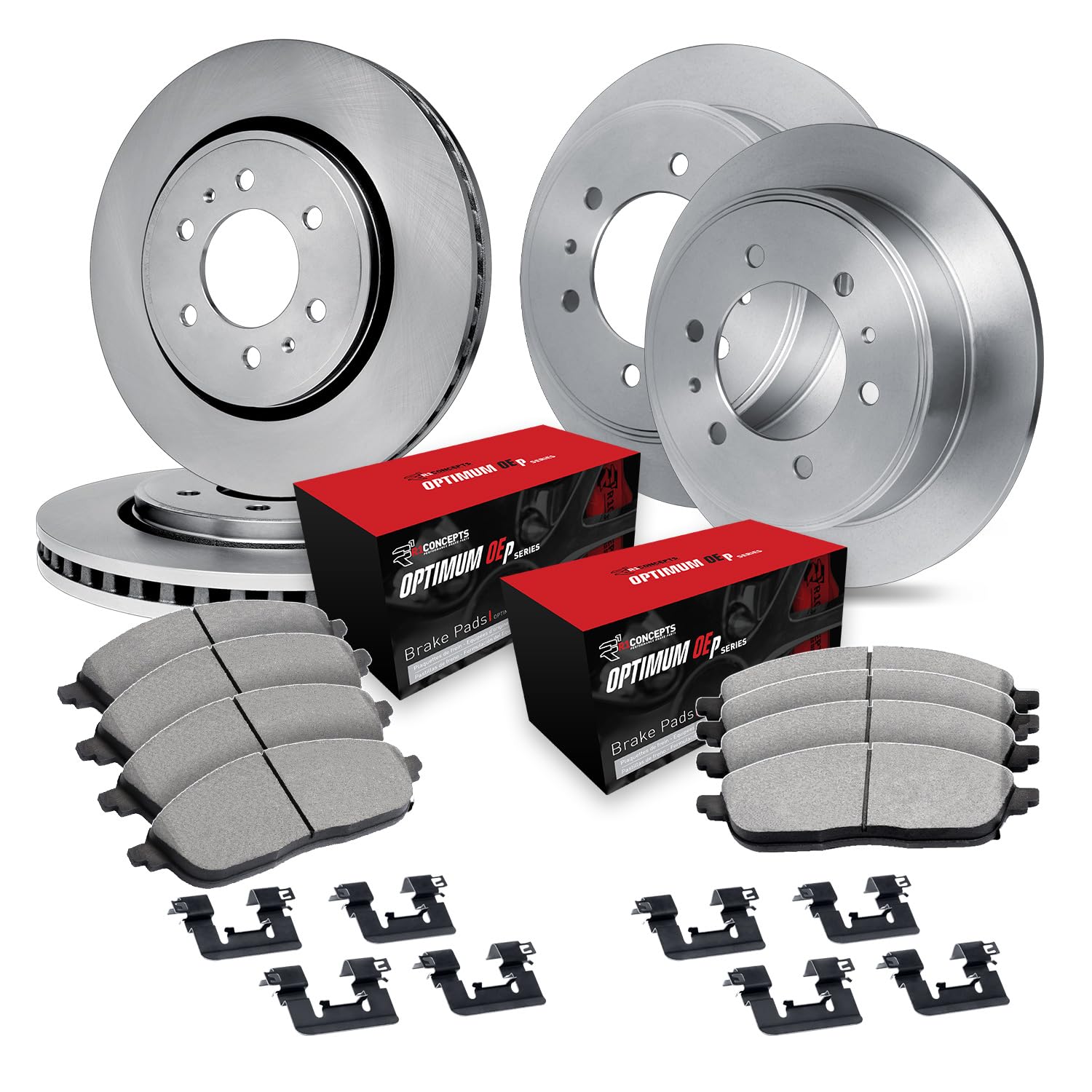 R1 Concepts Disc Brake Rotor Set with Optimum Oe Pads and Hardware WFUH2-52007