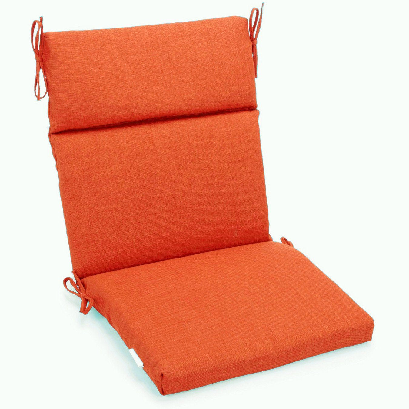 20-inch by 42-inch Spun Polyester Outdoor Squared Seat/Back Chair Cushion - Tangerine Dream