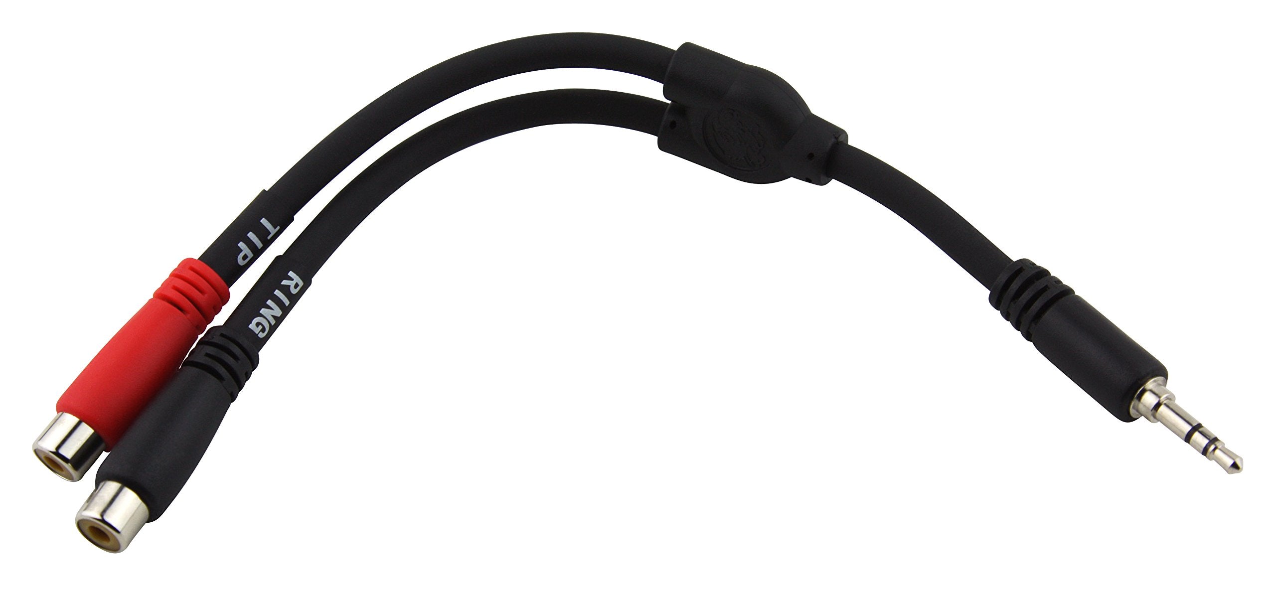 6-in Y Cable, Stereo 1/4-in (Male) -Dual Mono 1/4-in (Female)
