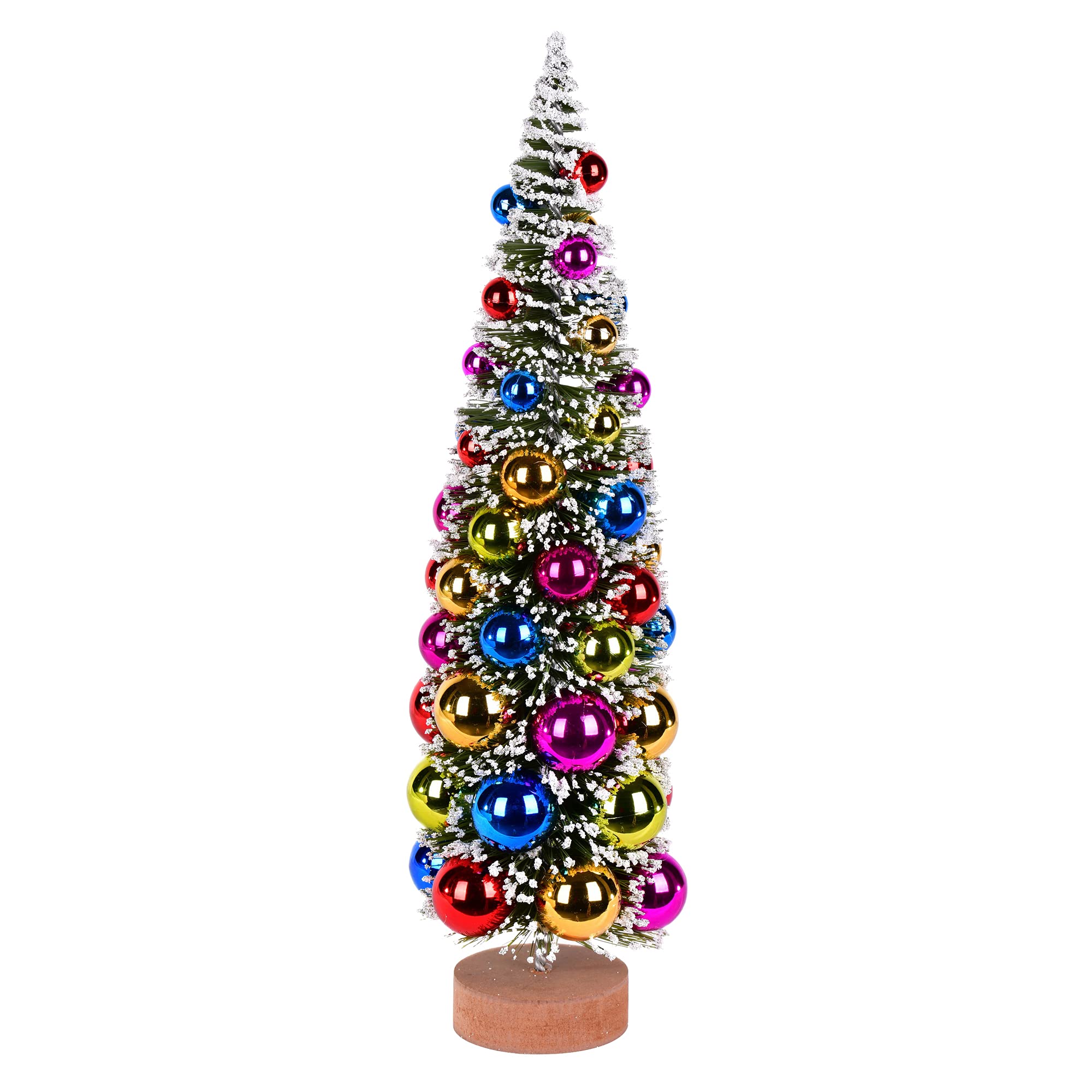 Casafoyer 18” Frosted Green Tree with Multi Balls - (Pack Of 2)