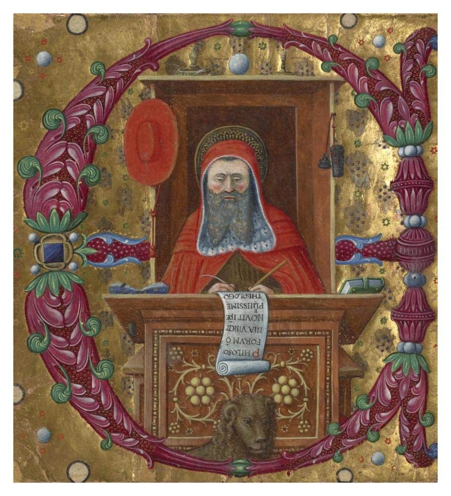 Initial E:  Saint Jerome in His Study-Paper Art-34x38”