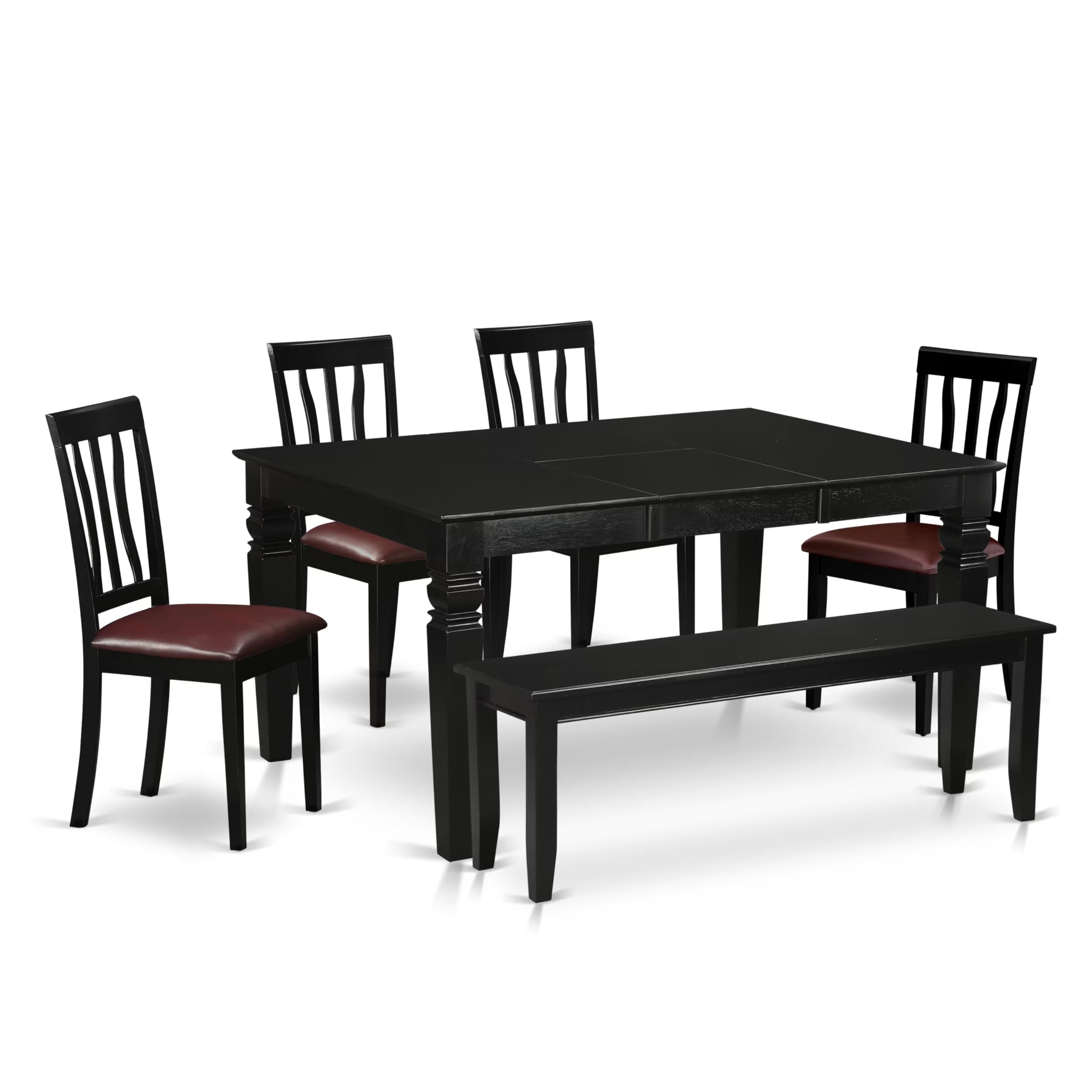 6  PC  Kitchen  nook  Dining  set  -  Kitchen  Table  and  4  Dining  Chairs  and  Bench