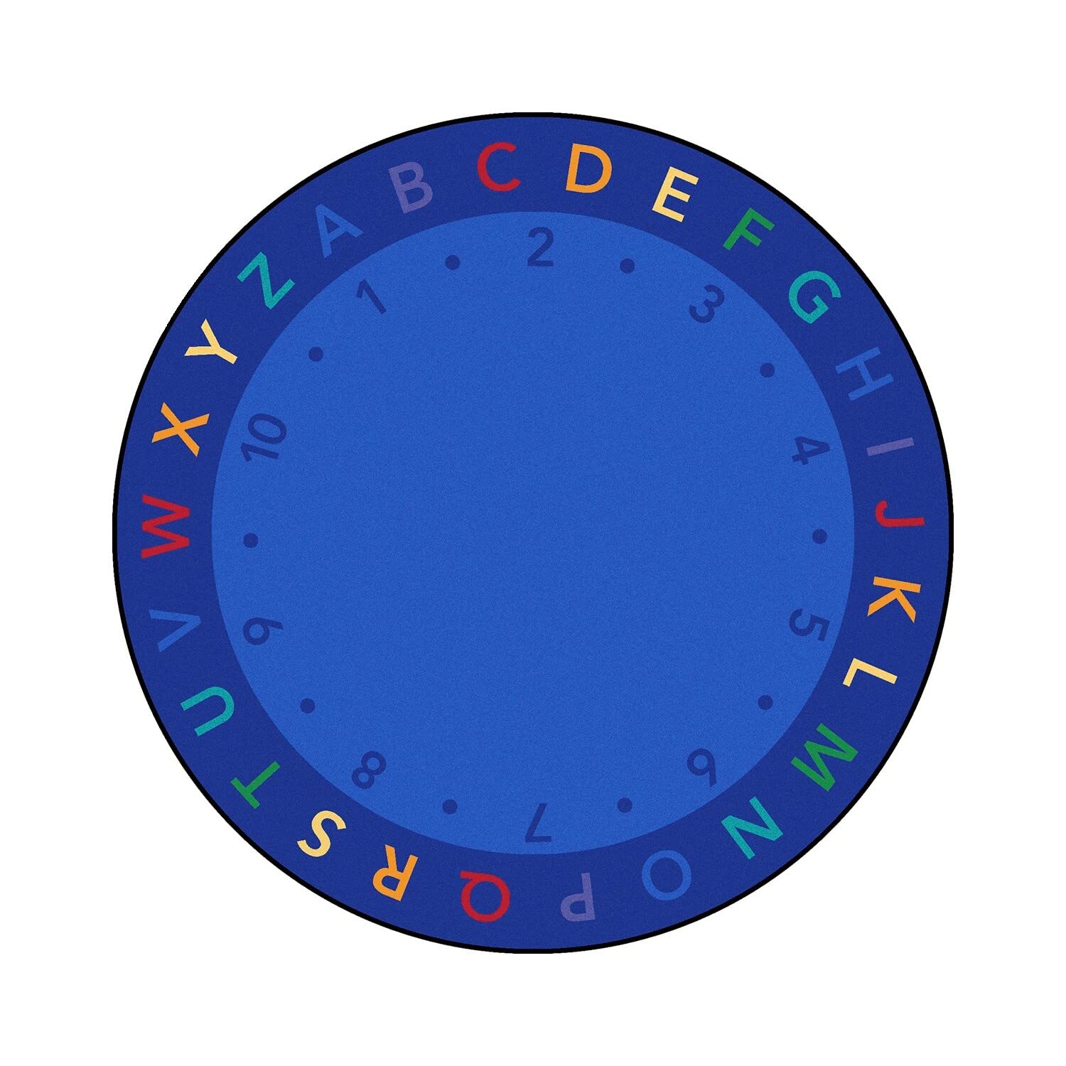 Lively Letters 132 Round area rug in color Multi