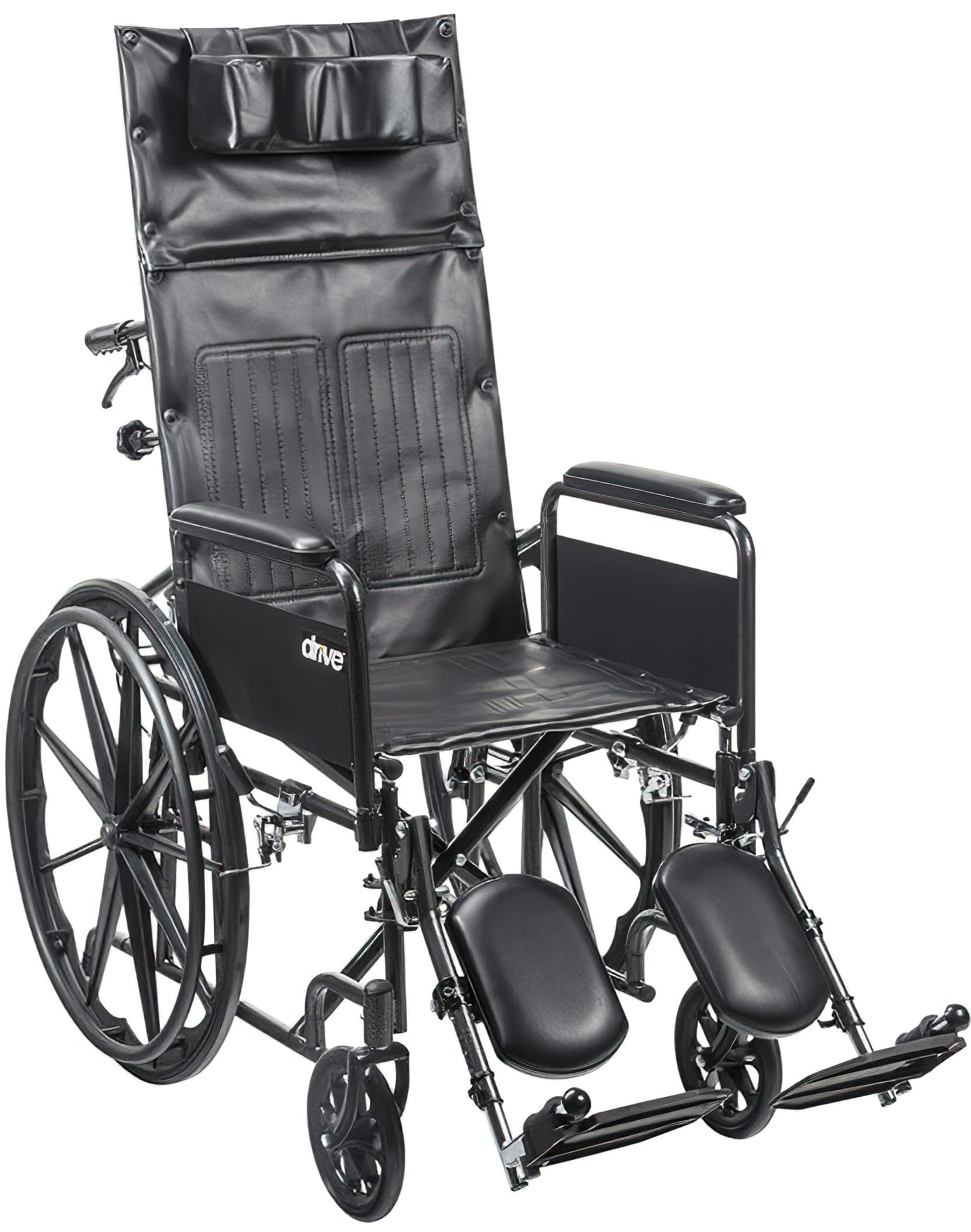 Silver Sport Full-Reclining Wheelchair, Full Arms, 16 Seat