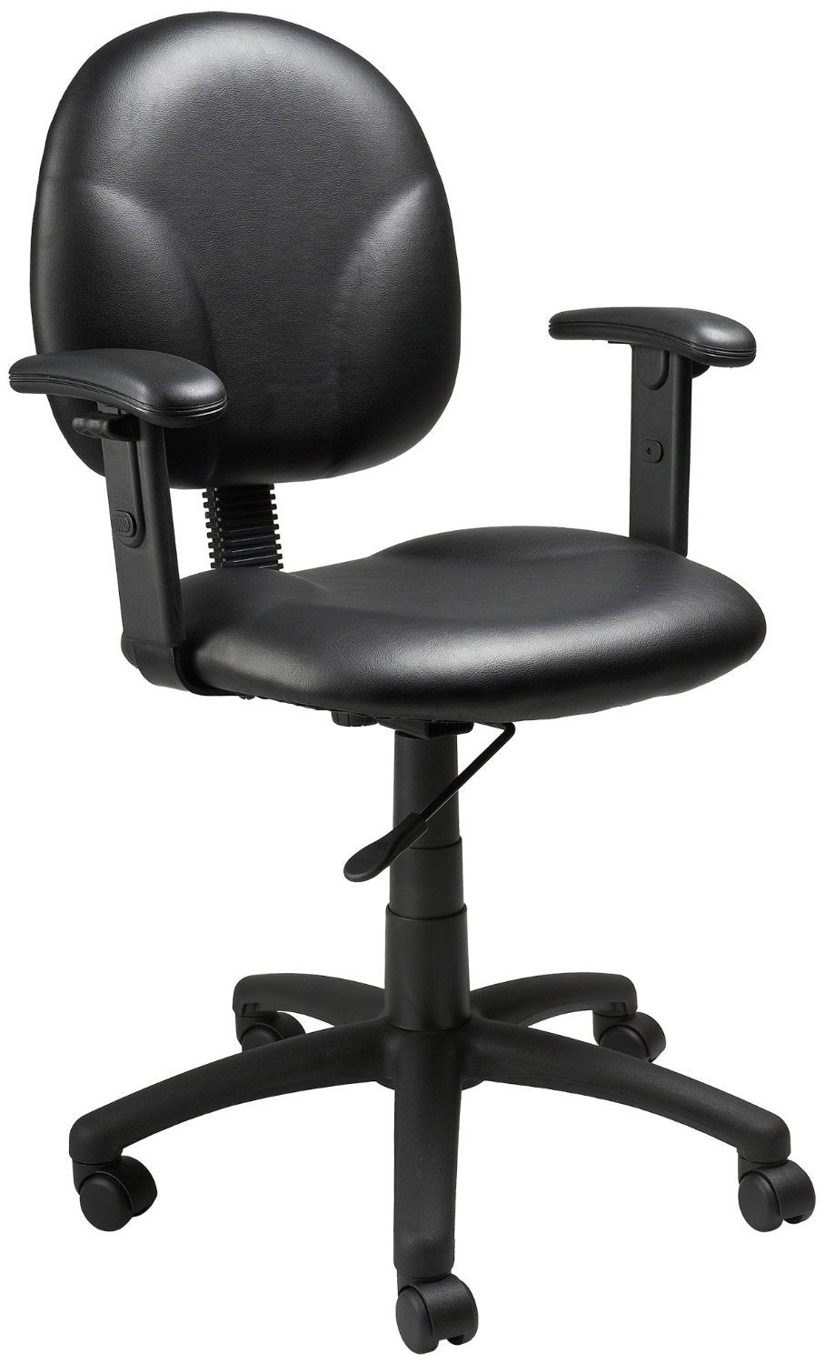 Boss Diamond Task Chair In Black Antimicrobial Vinyl W/ Adjustable Arms