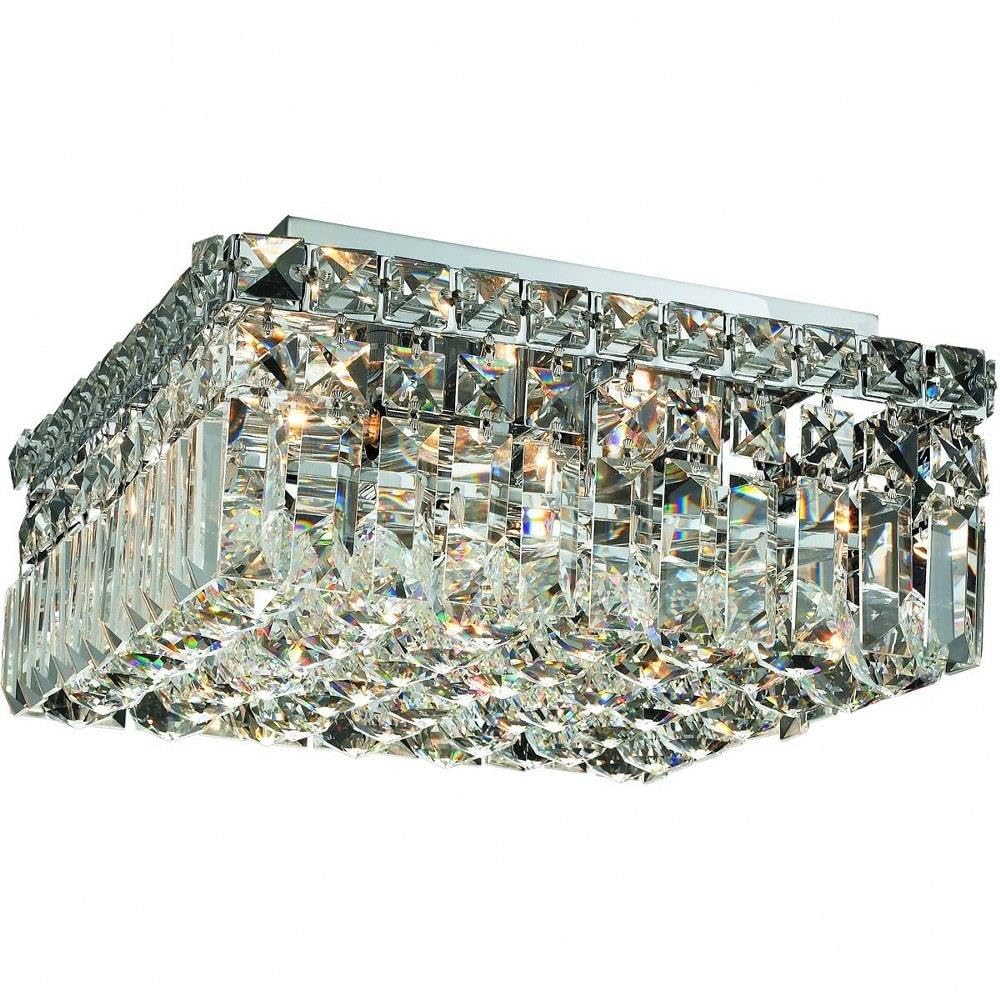 Maxime 4 light Chrome Flush Mount Clear Royal Cut Crystal
