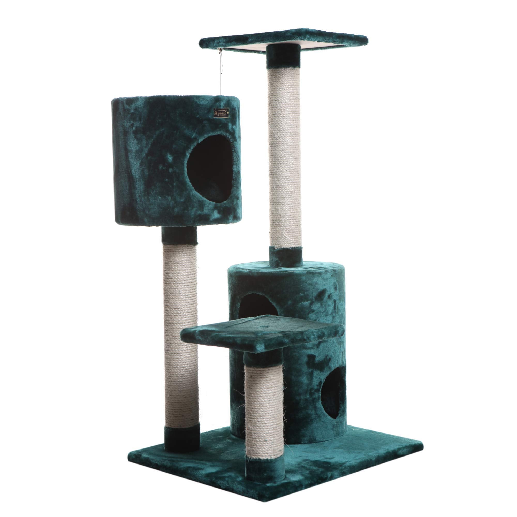Armarkat Real Wood Cat Tree Condo House With 2 Private Condos 43″ Green A4301