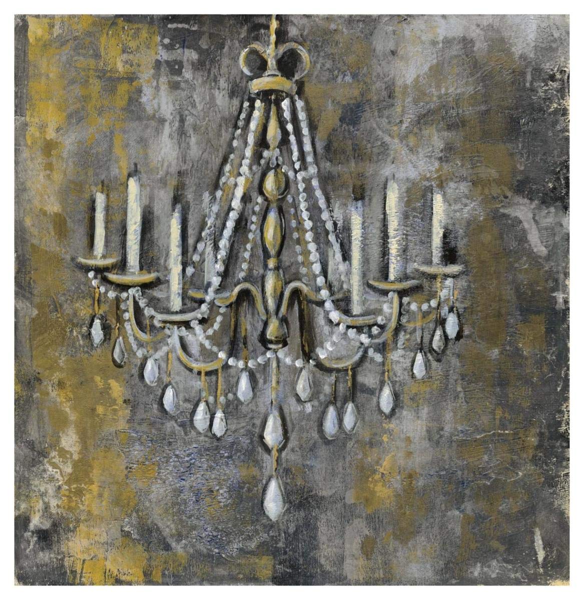 Vintage Chandelier II -Paper Art-42x42″