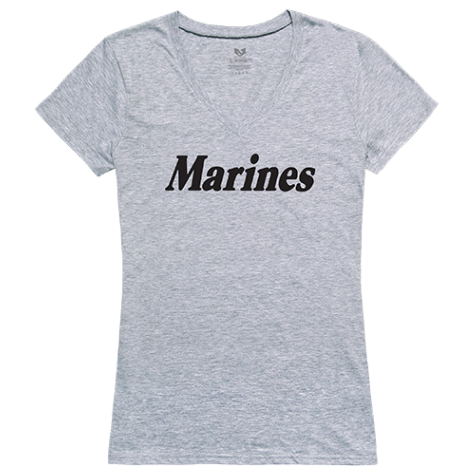 Graphic V-Neck, Marines, H.Grey, M