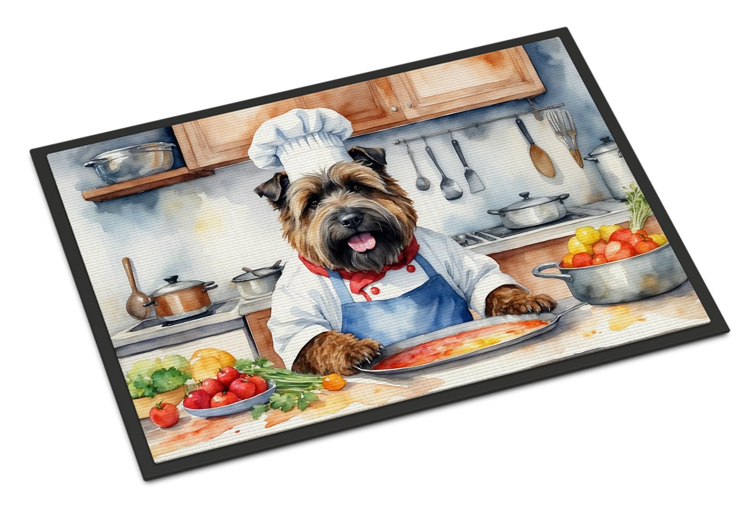 Carolines Treasures DAC6218MAT Bouvier des Flandres The Chef Doormat Front Door Mat Indoor Outdoor Rugs for Entryway, Non Slip Washable Low Pile, 18H X 27W