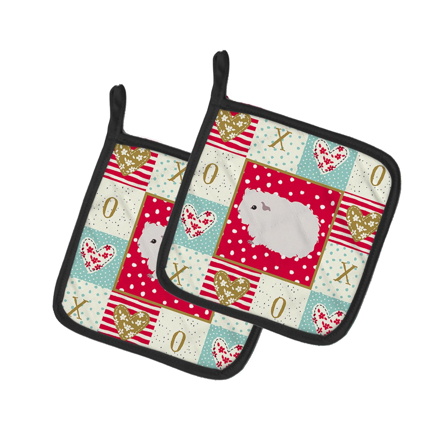 Merino Guinea Pig Love Pair of Pot Holders