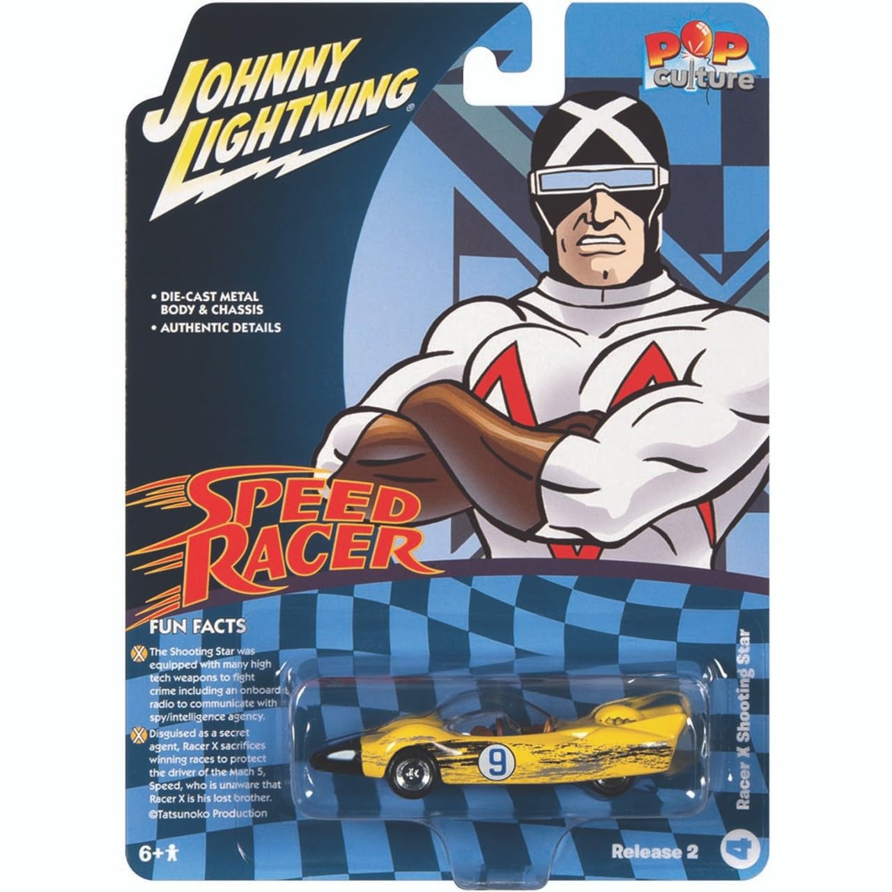 Racer Xs Shooting Star (Raced Version) Speed Racer (1967) TV Series ?Pop Culture? 2022 Release 2 1/64 Diecast Model Car by Johnny Lightning