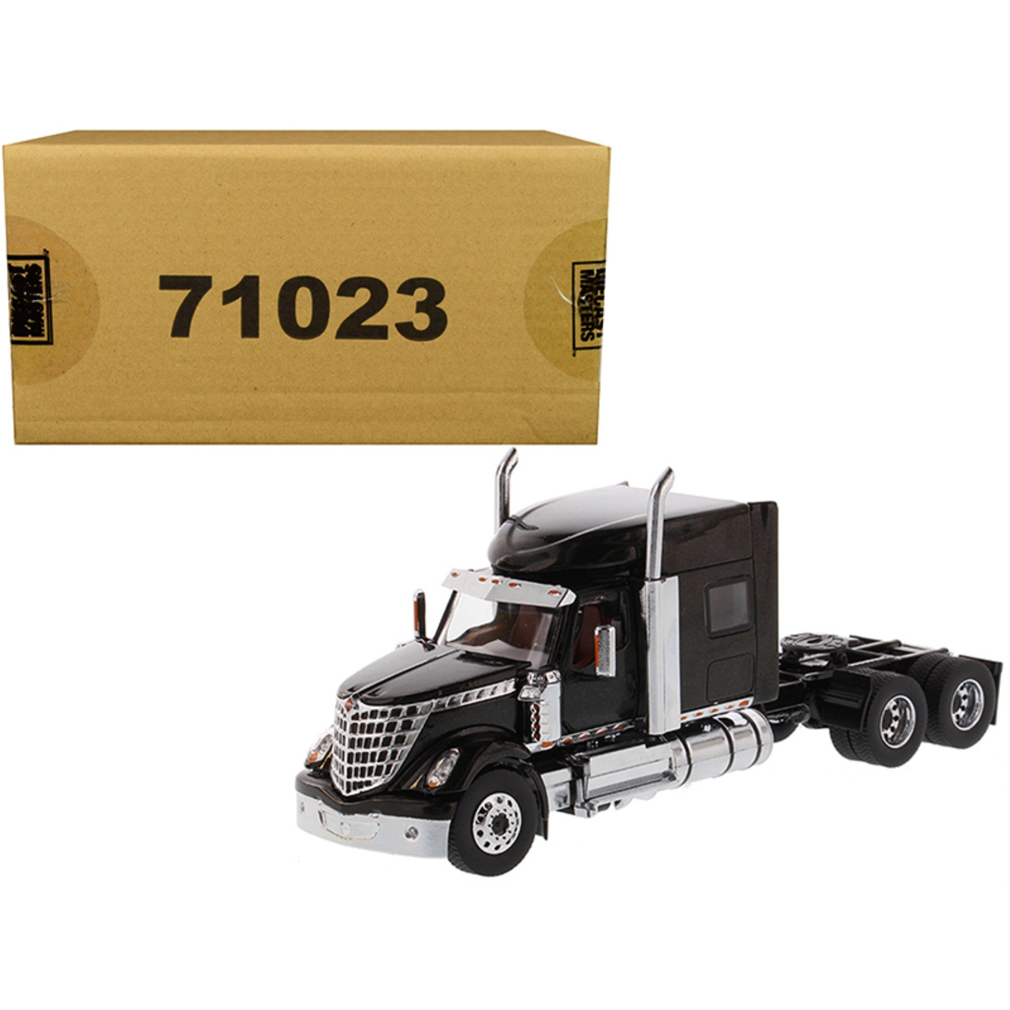 International Lonestar Sleeper Cab Truck Tractor Black 1/50 Diecast Model By Diecast Masters