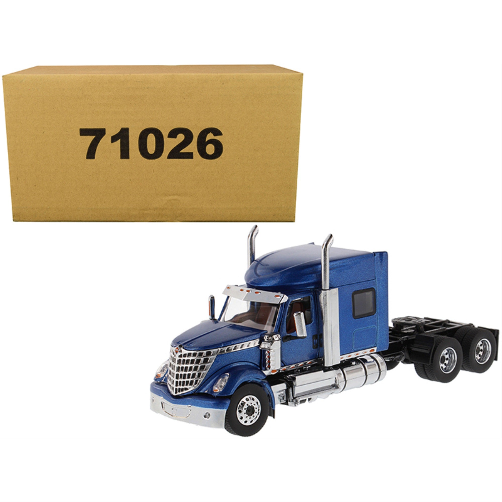 International Lonestar Sleeper Cab Truck Tractor Blue 1/50 Diecast Model By Diecast Masters