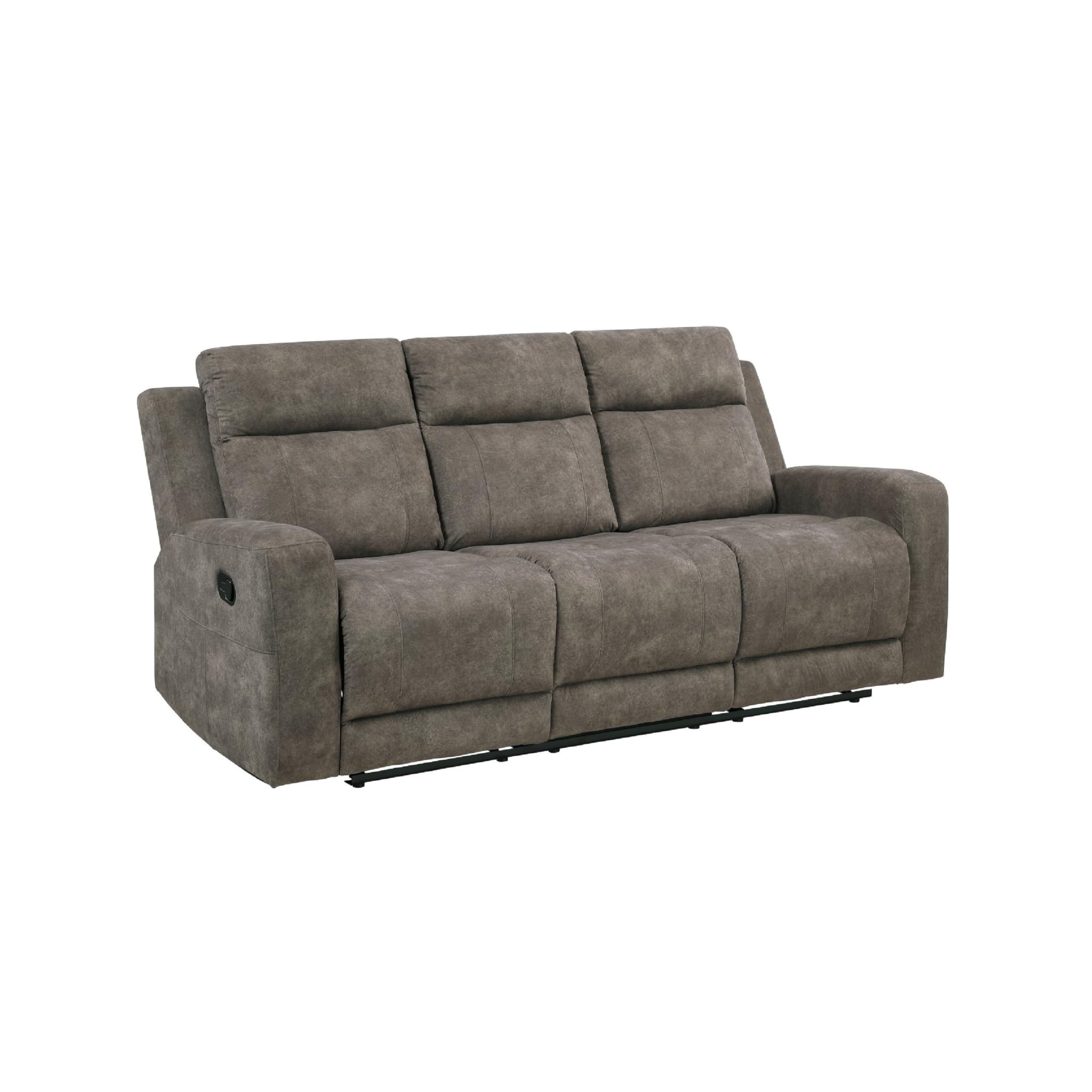 Diti Manual Reclining Sofa, 3 Seater, Soft Brown Polished Microfiber