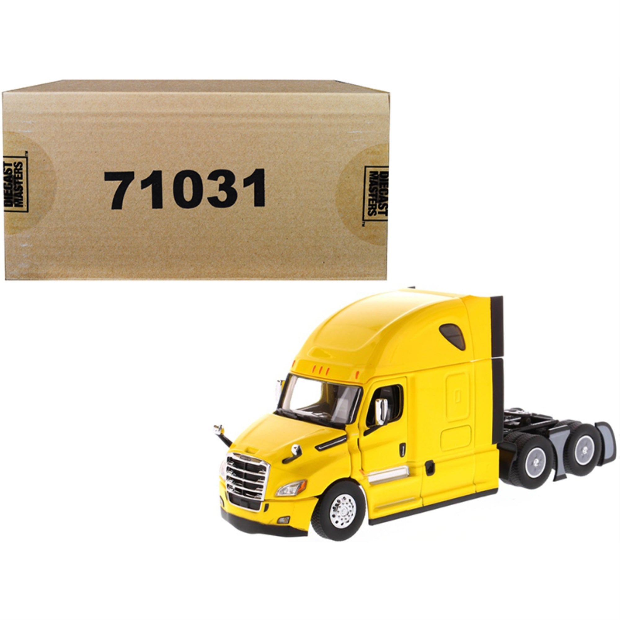 Freightliner New Cascadia Sleeper Cab Truck Tractor Yellow 1/50 Diecast Model By Diecast Masters