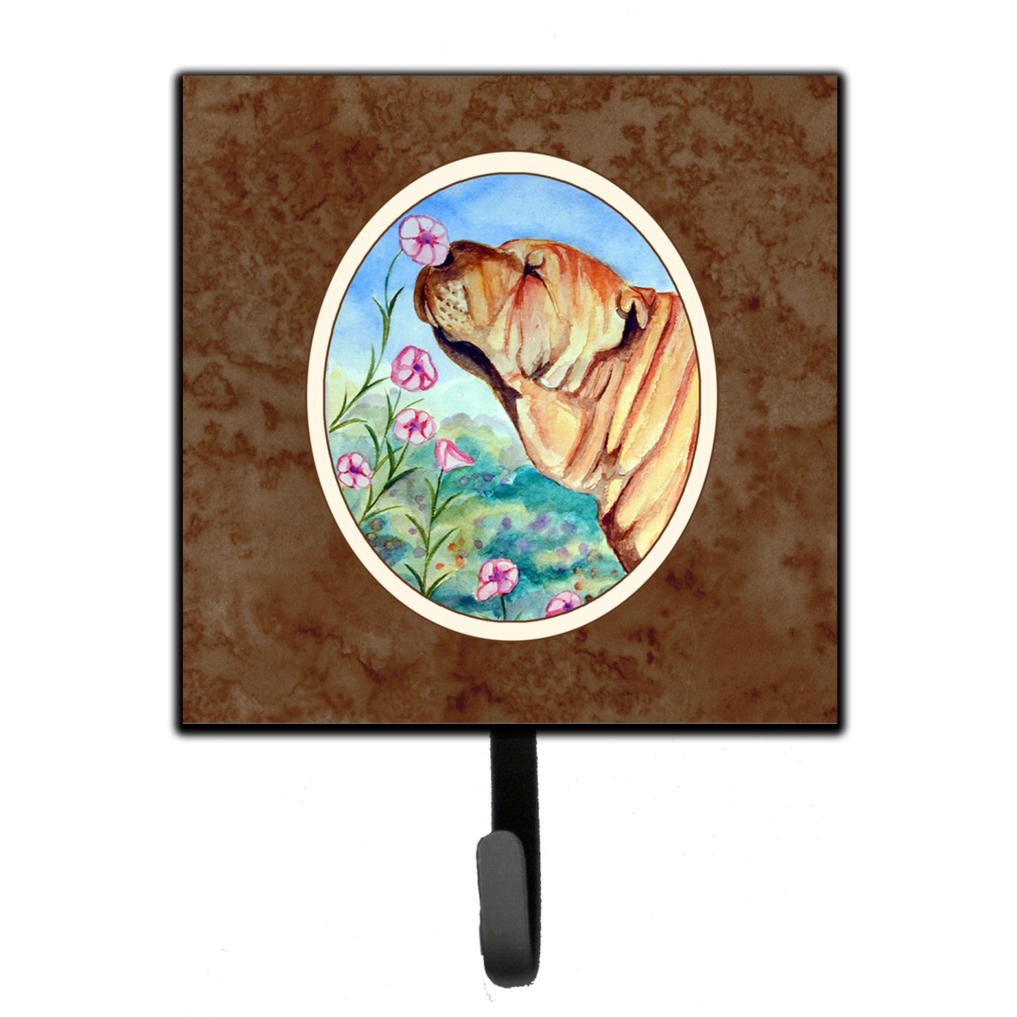 Caroline'S Treasures Shar Pei Smell The Flowers Leash Or Key Holder 7105Sh4, Small, Multicolor