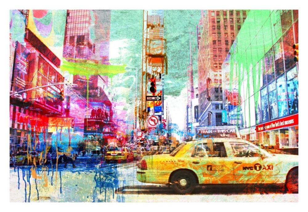 Taxis in Times Square 2.0-Paper Art-32x22”