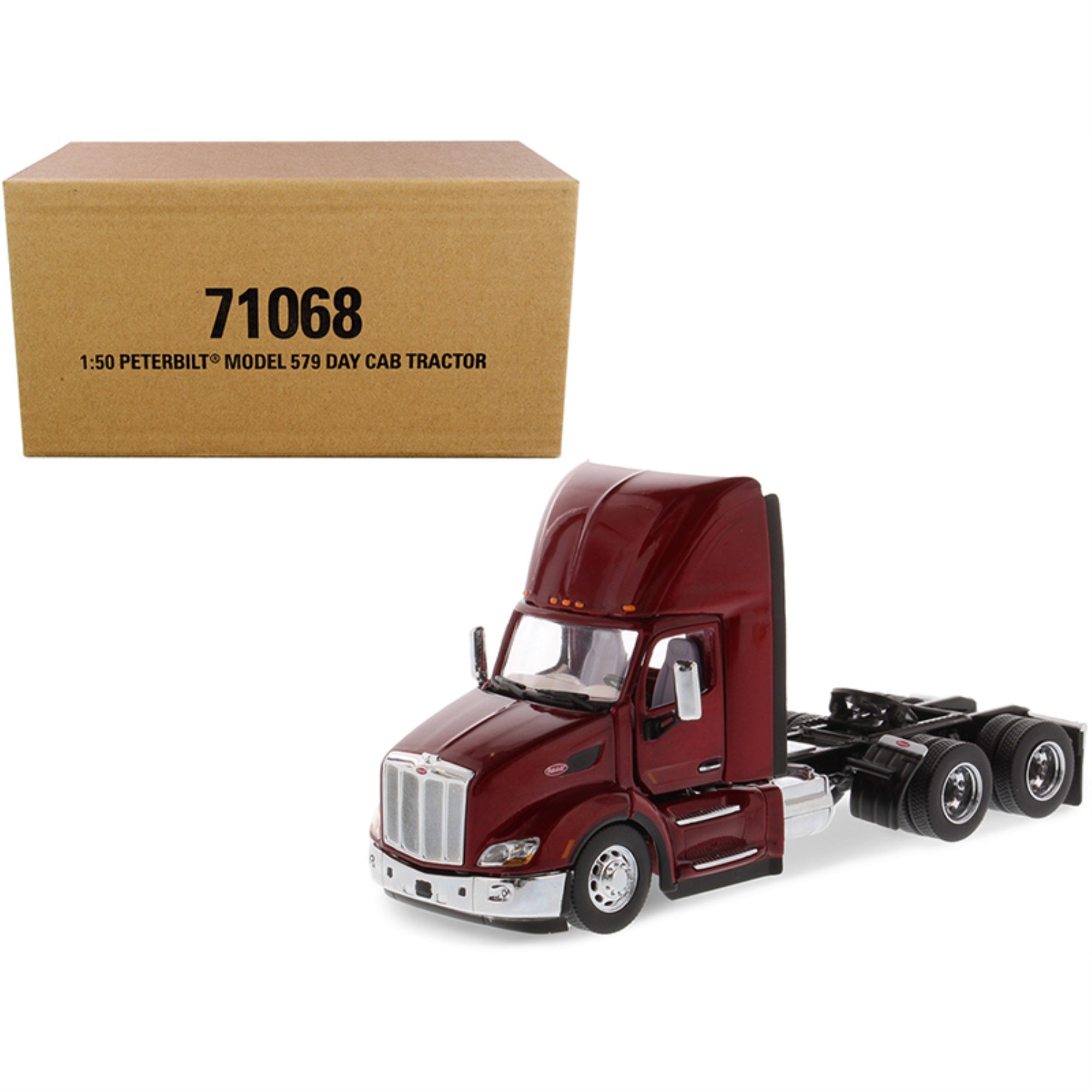 Peterbilt 579 Day Cab Truck Tractor Legendary Red 'Transport Series' 1/50 Diecast Model By Diecast Masters