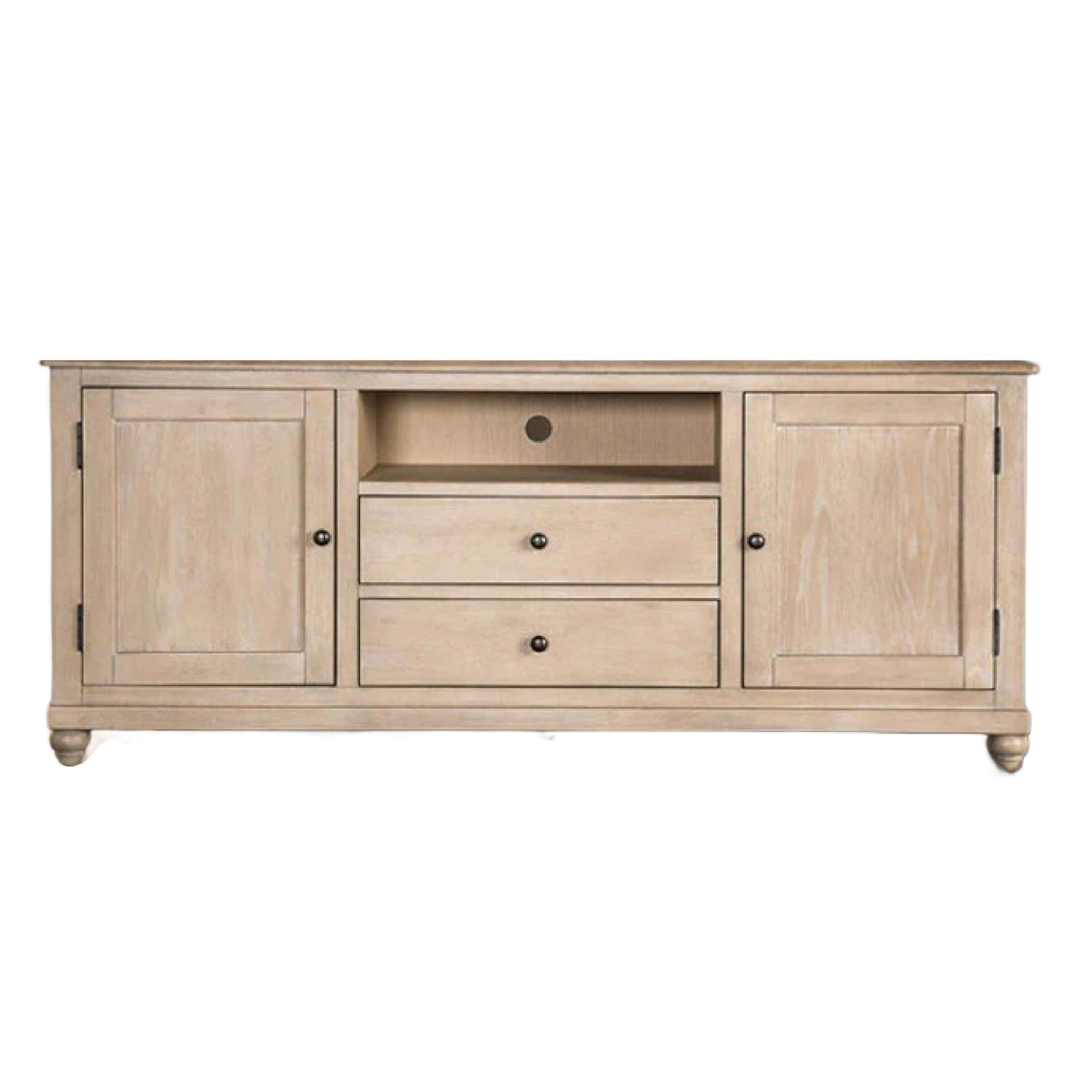 Cherie TV Stand Cabinet, Storage Cabinets, Light White Wash, 72 Inch