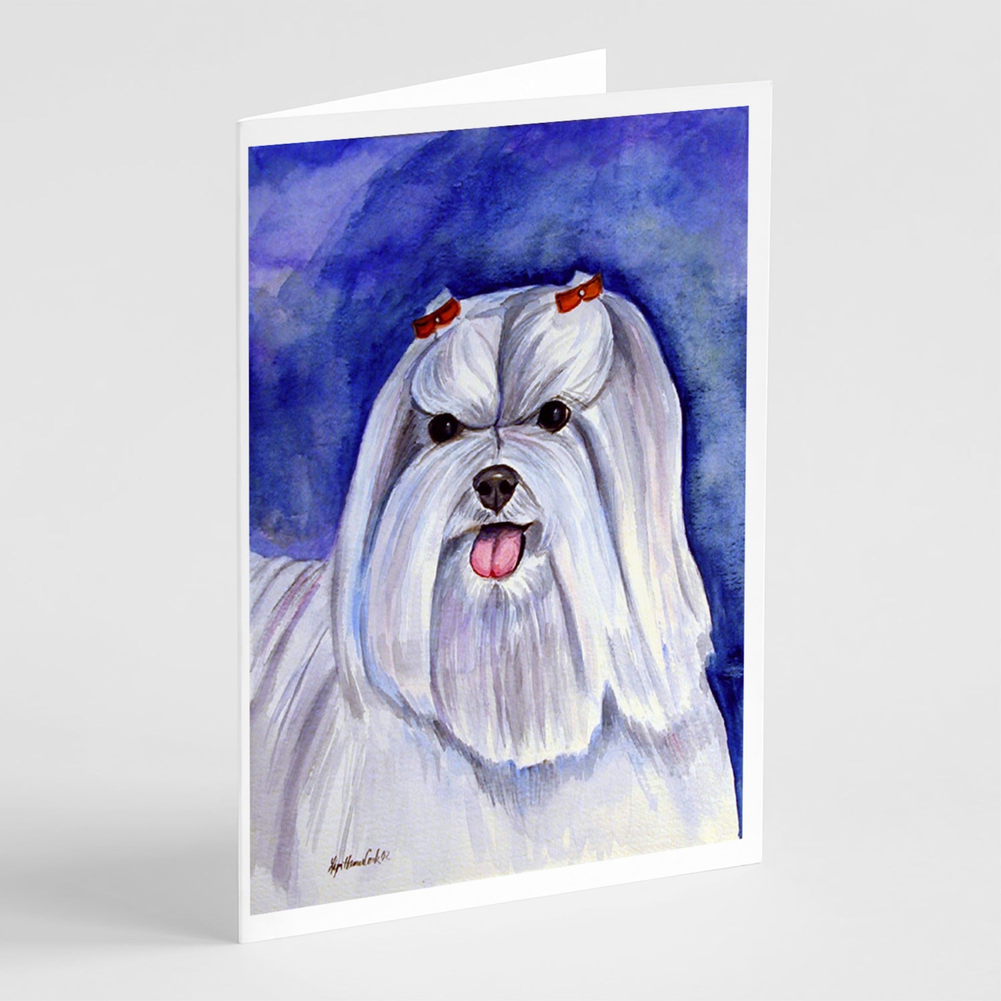 Maltese  Greeting Cards And Envelopes Pack Of 8