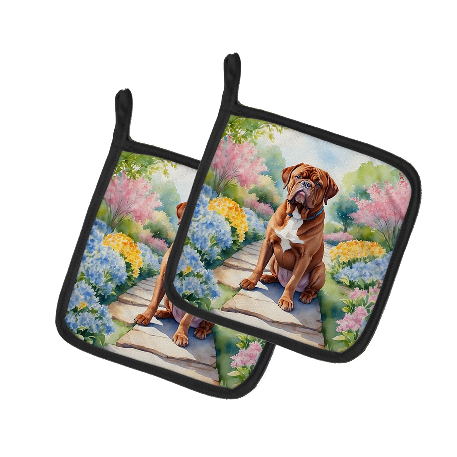 Dogue de Bordeaux Spring Path Pair of Pot Holders