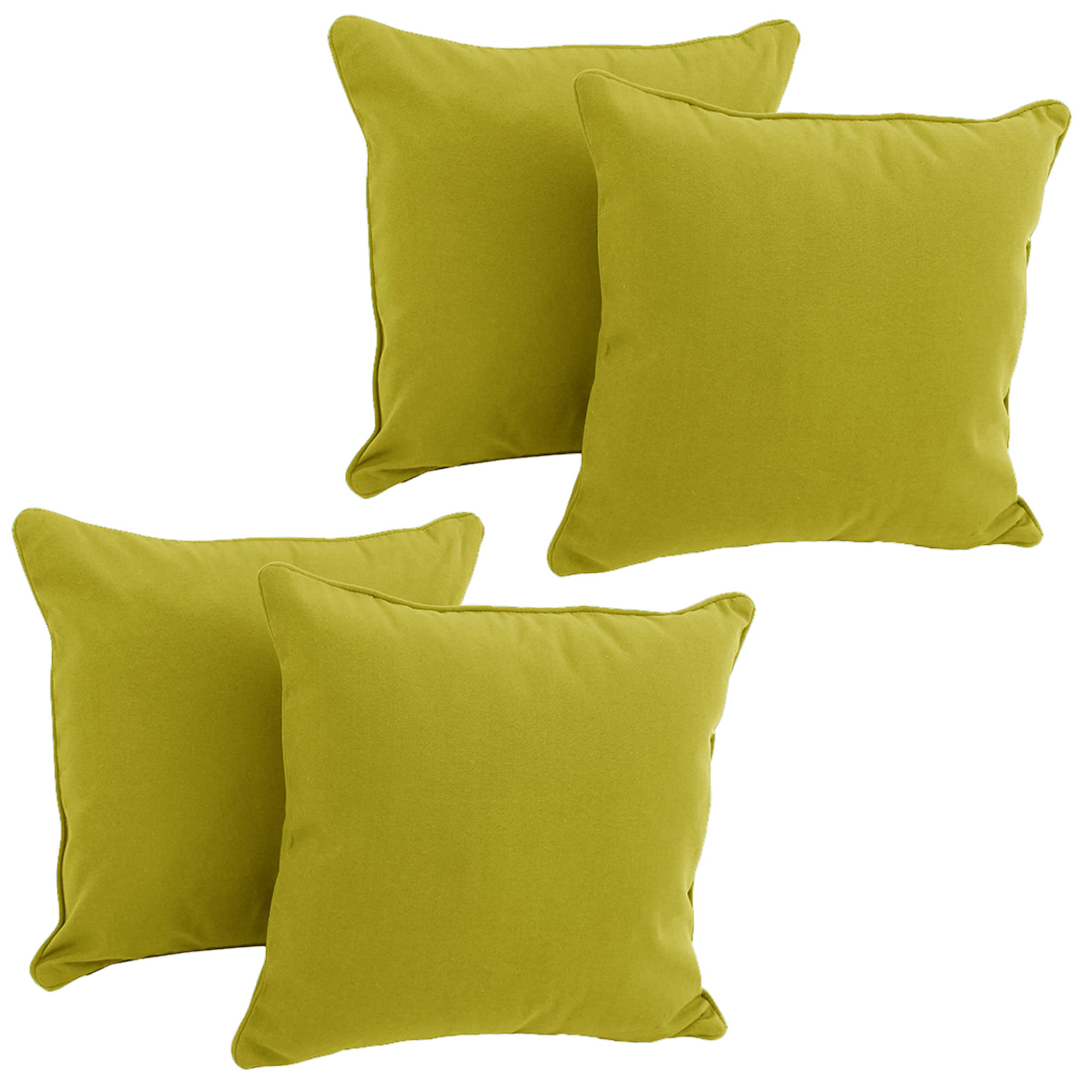 18-inch Double-corded Solid Twill Square Throw Pillows with Inserts (Set of 4)