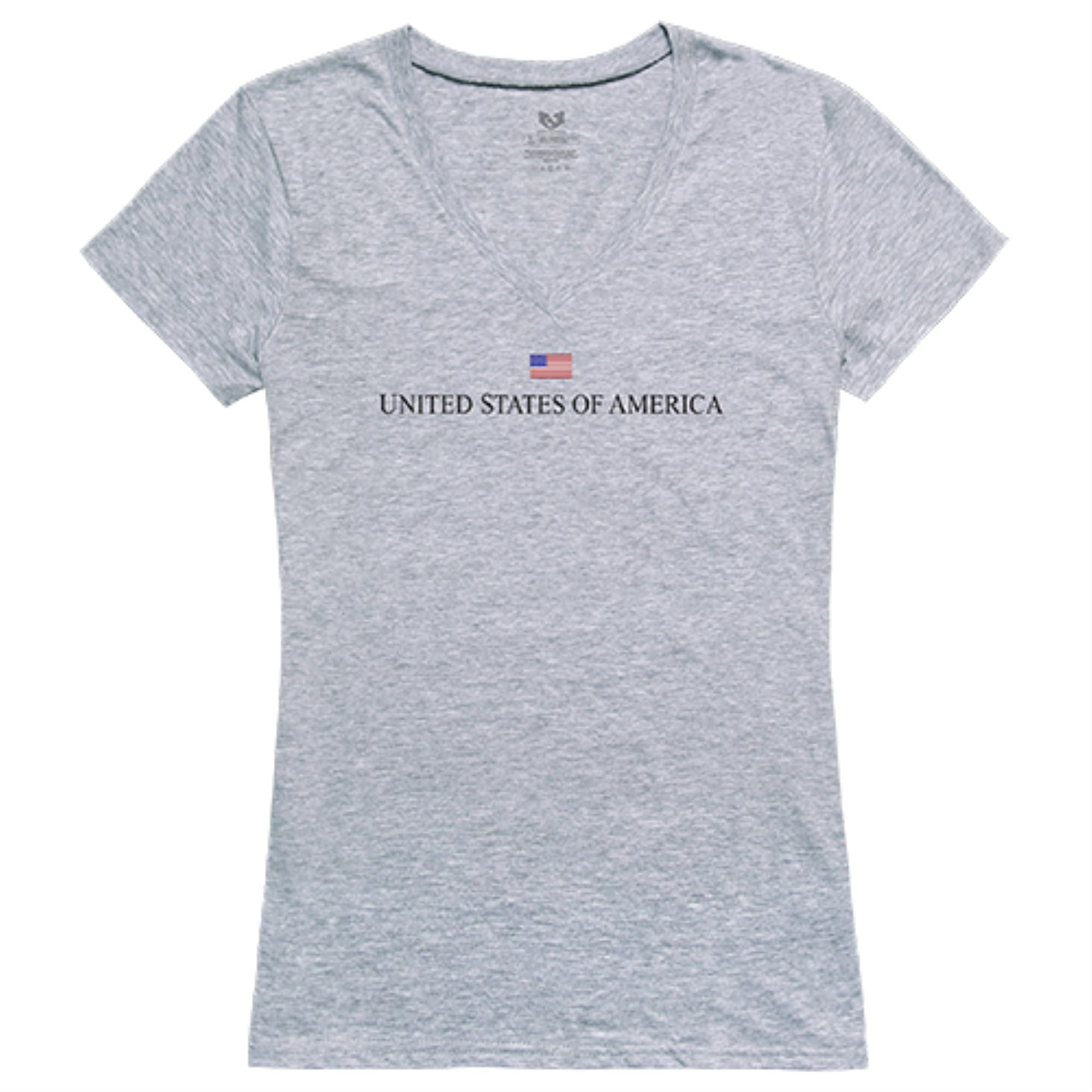 Graphic V-Neck, USA, H.Grey, 2X