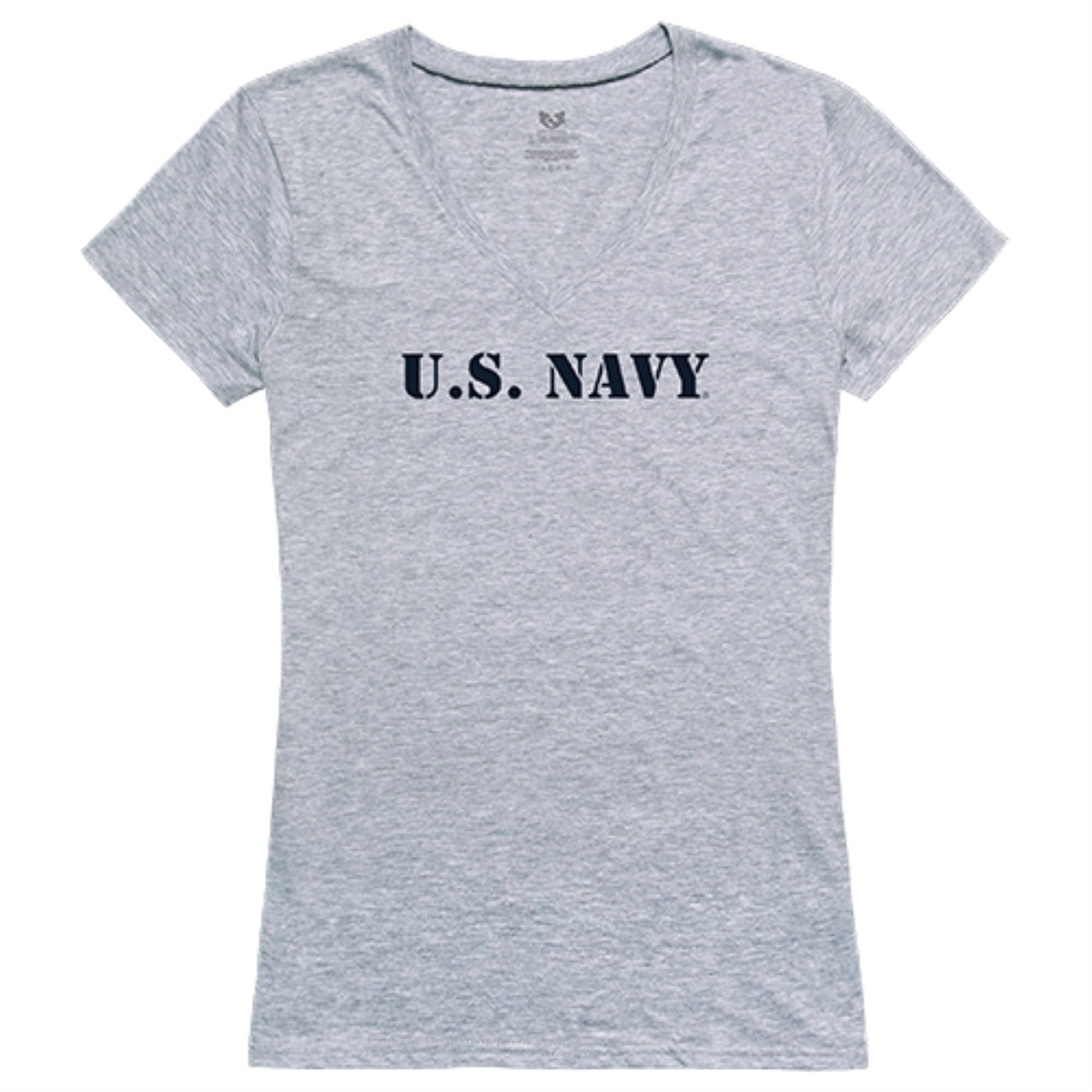 Graphic V-Neck, US Navy 2, H.Grey, S