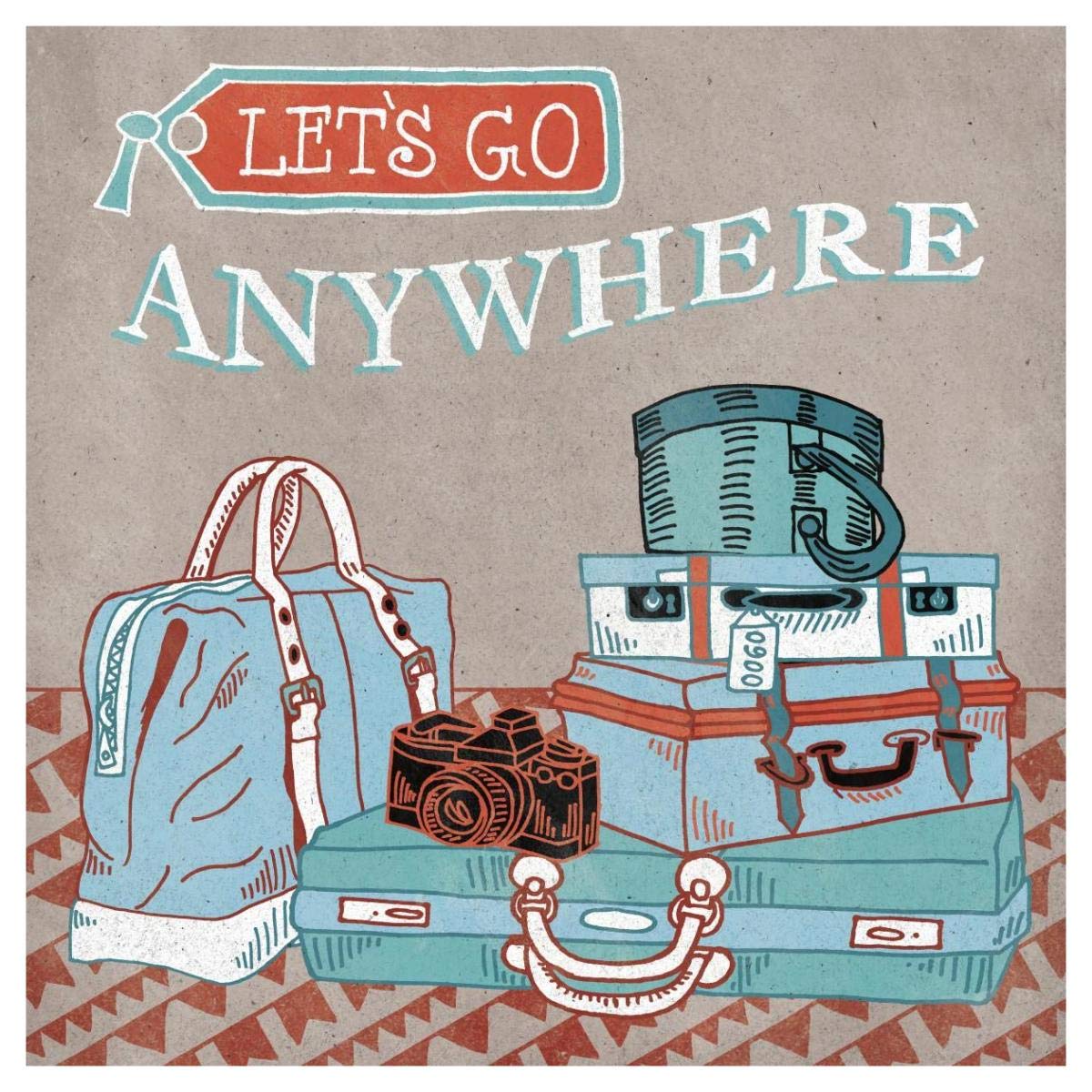 Adventure Love Suitcase -Paper Art-42x42″