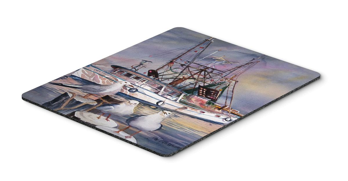 Caroline'S Treasures Jmk1196Mp Sea Gulls And Shrimp Boats Mouse Pad, Hot Pad Or Trivet For Home Office Gaming Working Comput
