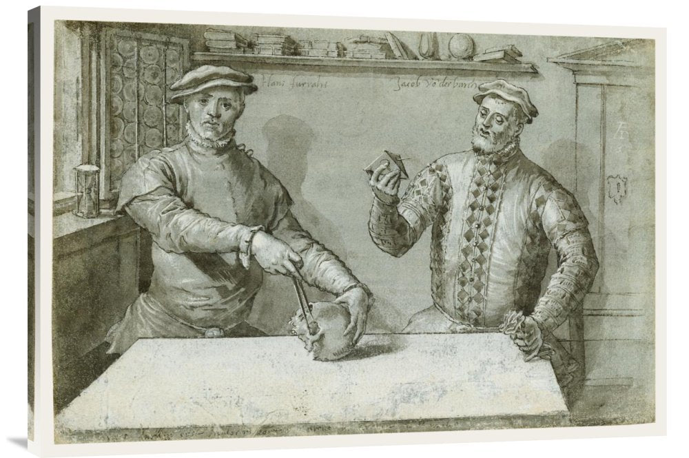 A Double Portrait of Hans Furraht and Jacob von der Burch-Canvas Art-36x25.2”