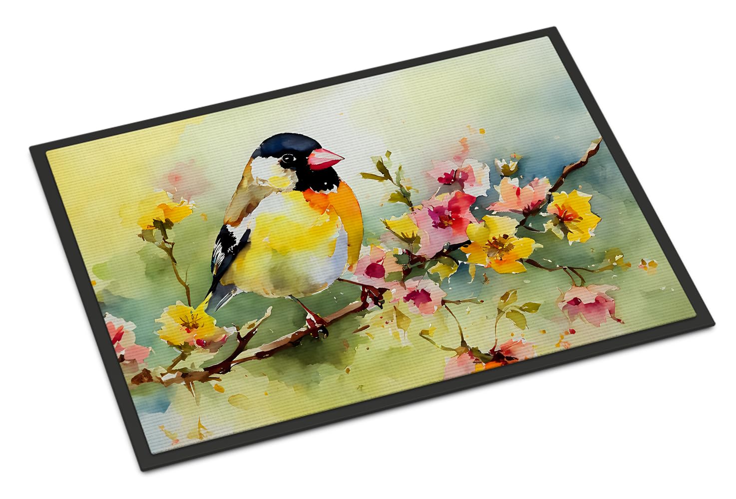 Carolines Treasures DAC3224JMAT Goldfinch Doormat Front Door Mat Indoor Outdoor Rugs for Entryway, Non Slip Washable Low Pile, 24H X 36W